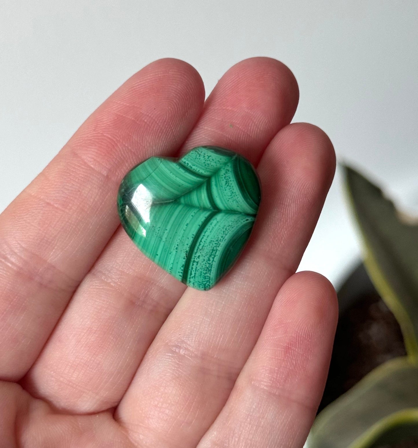 Beautiful Mini Malachite Heart Carvings | Miniature Banded Malachite Pocket Hearts