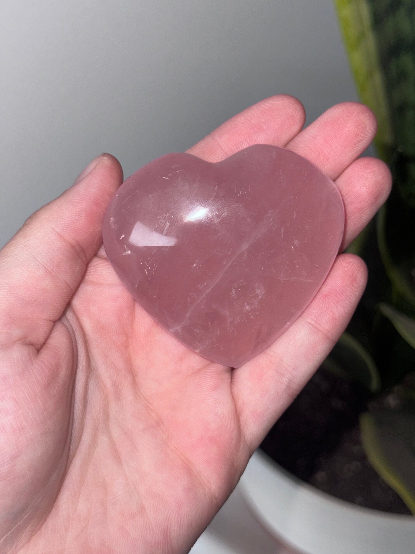 High Quality Rose Quartz Heart Carving | Gemmy Rose Quartz Puffy Heart