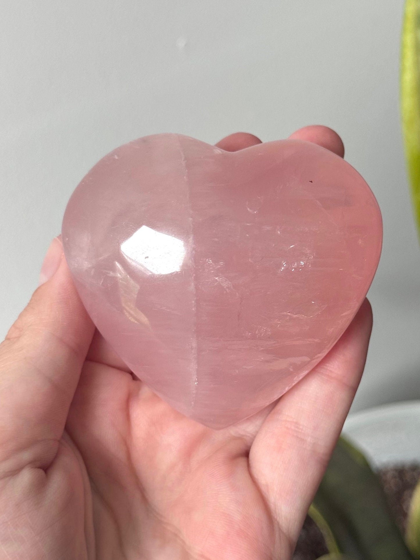 High Quality Rose Quartz Heart Carving with Star Flash | Gemmy Rose Quartz Puffy Heart Asterism