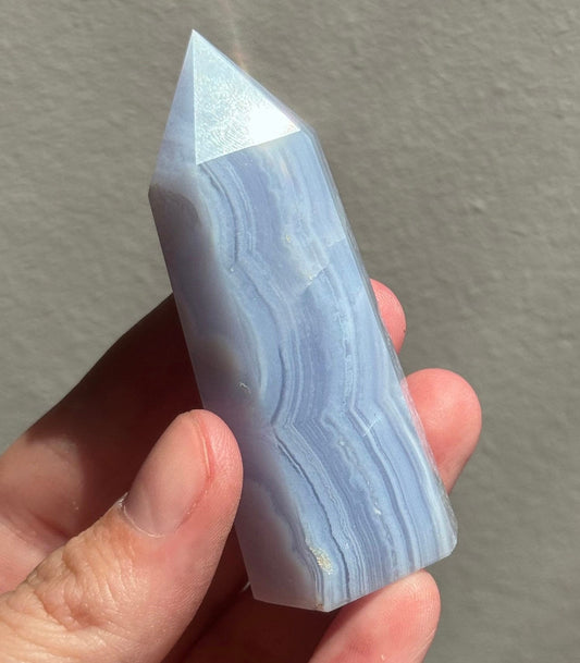 Gorgeous Blue Lace Agate Obelisk | Blue Lace Agate Tower from South Africa