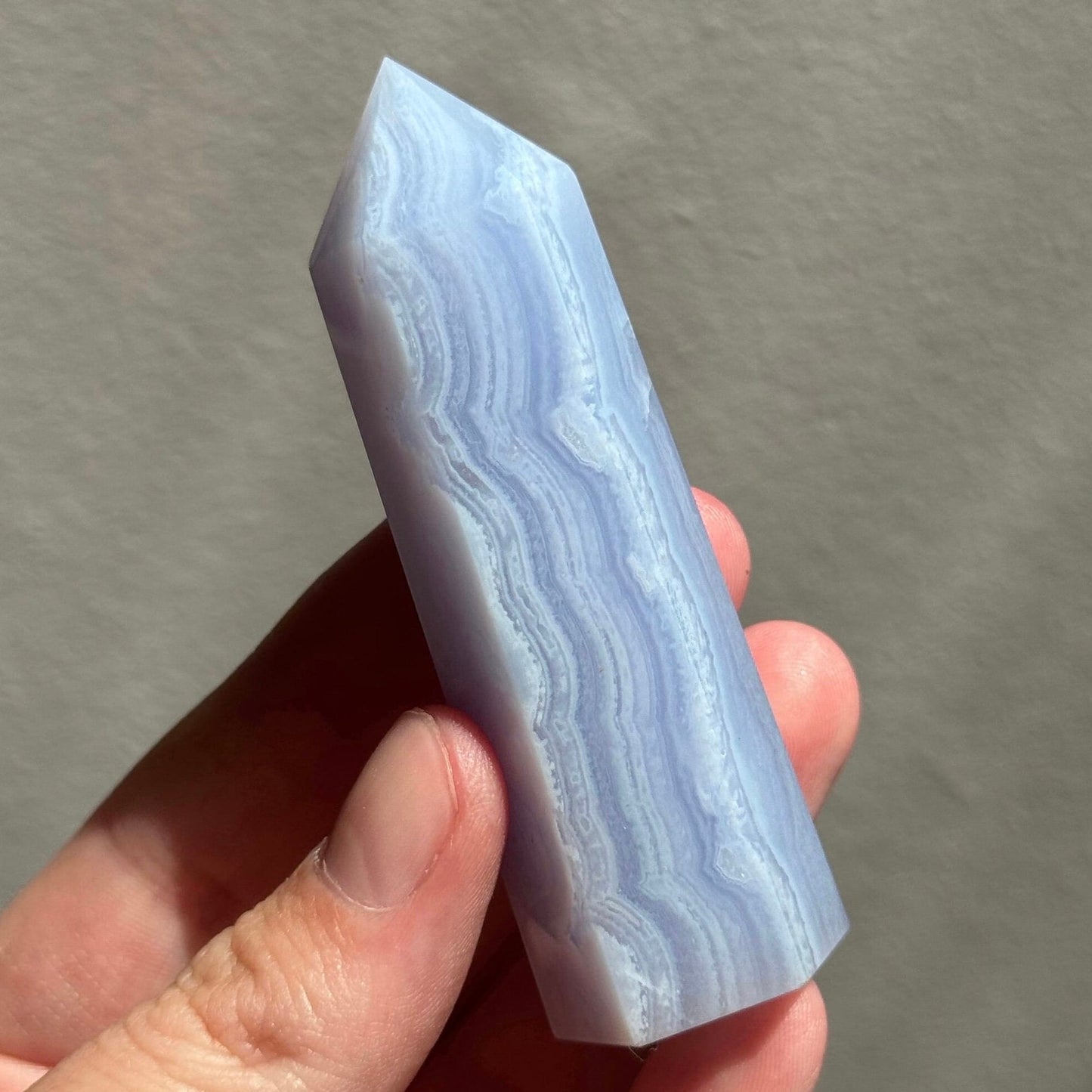 Gorgeous Blue Lace Agate Obelisk | Blue Lace Agate Tower from South Africa