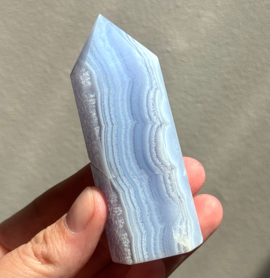 Gorgeous Blue Lace Agate Obelisk | Blue Lace Agate Tower from South Africa