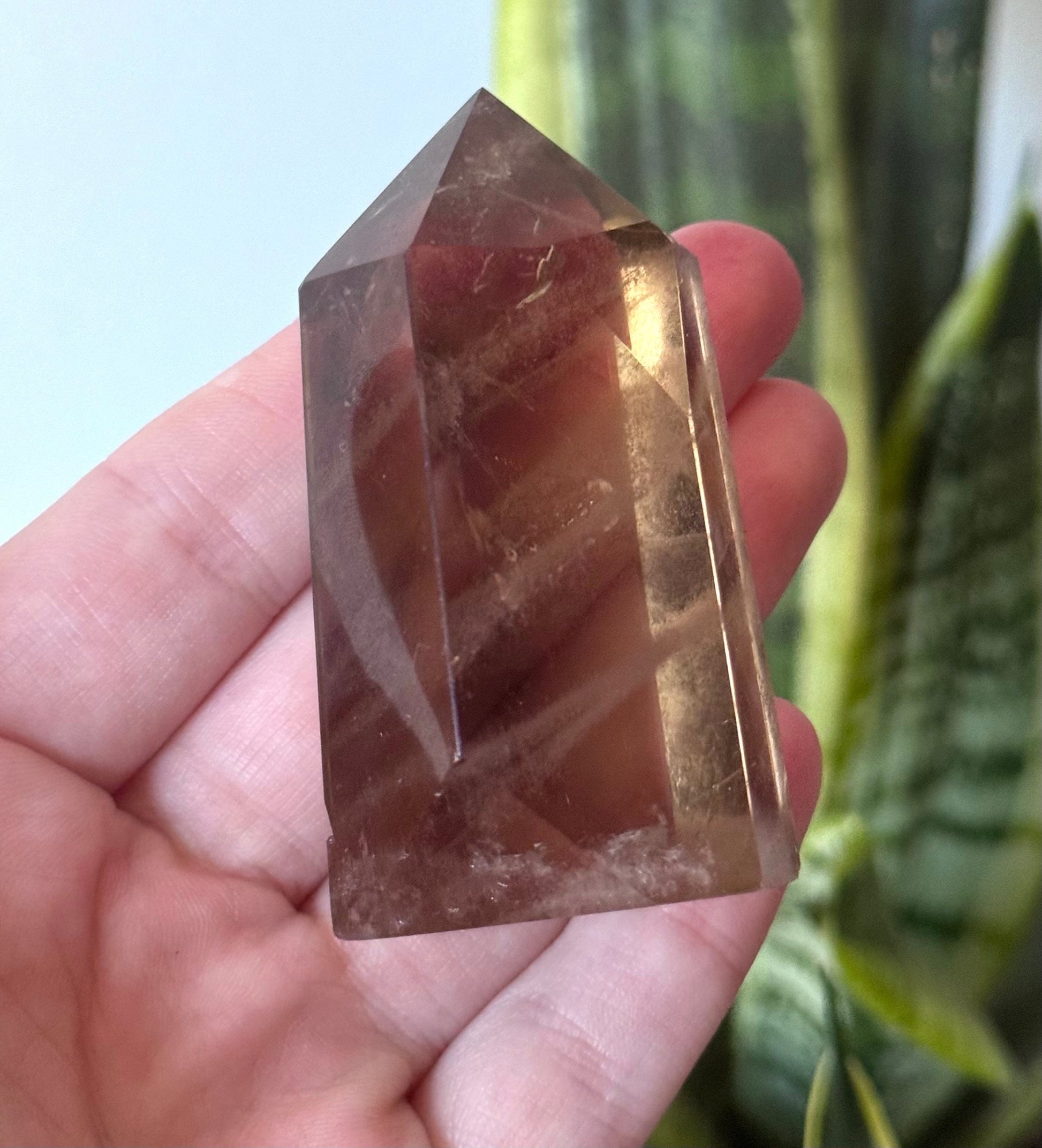 Beautiful Honey Citrine Obelisk with Phantoms | Citrine Tower with Inclusions