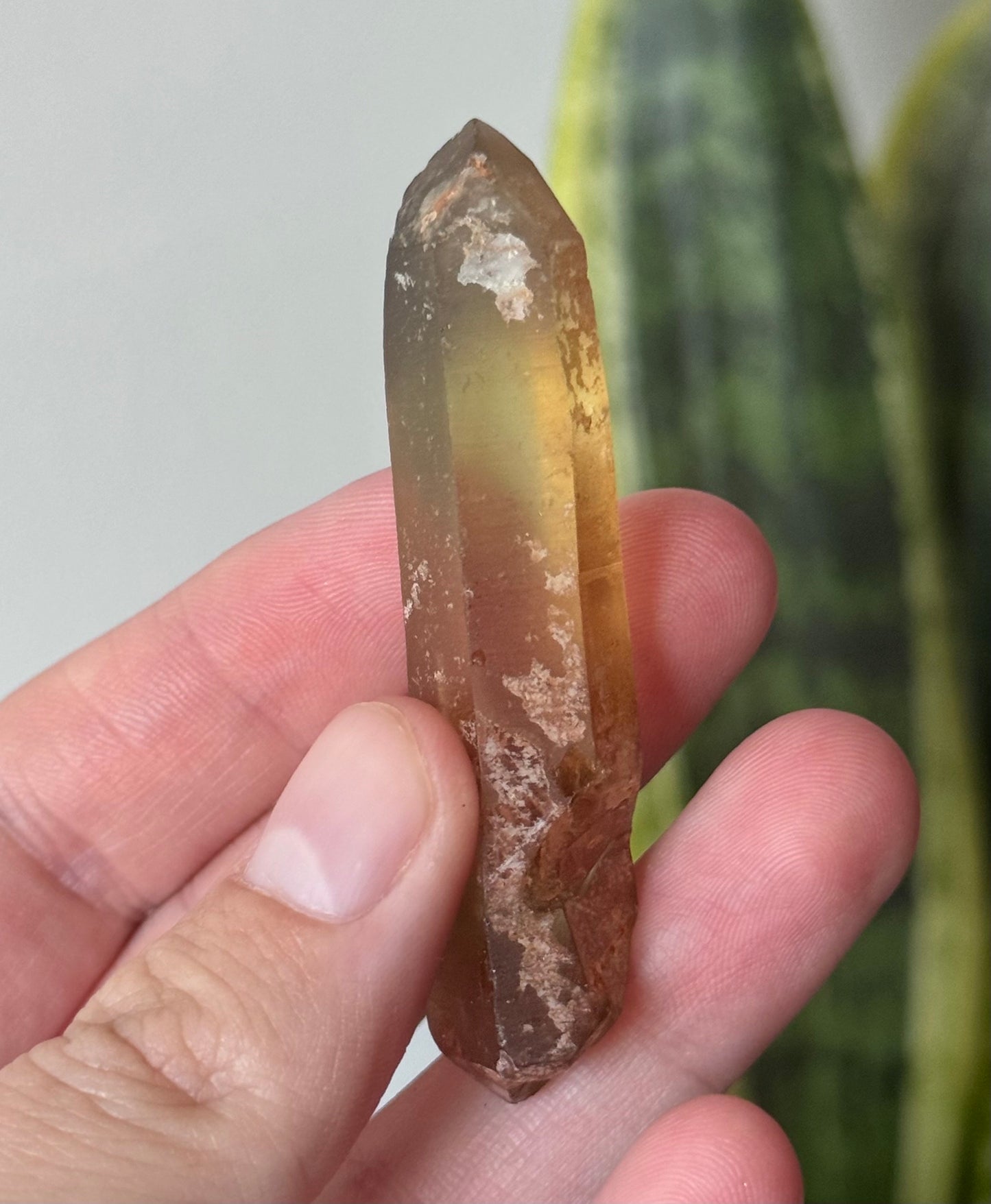 Beautiful Raw Smoky Citrine Point from Zambia | Double Terminated Smoky Citrine Point
