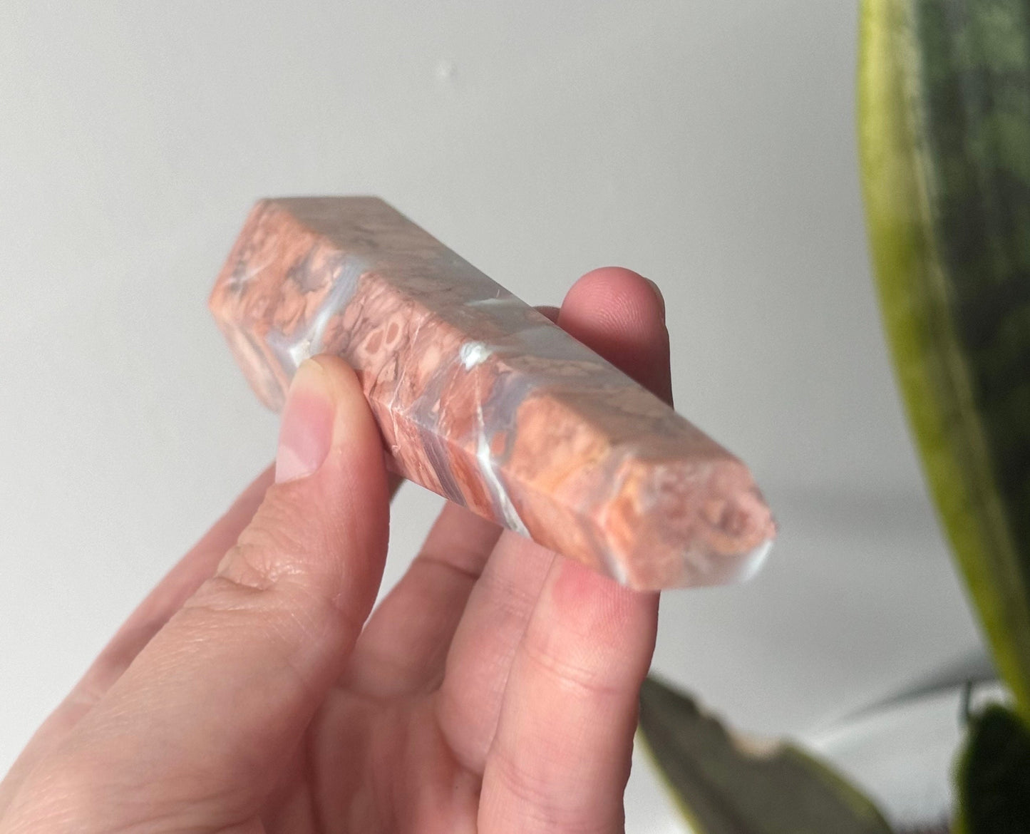 Gorgeous Pink Cotton Candy Agate Wand | Druzy Pink Agate Wand from Mexico