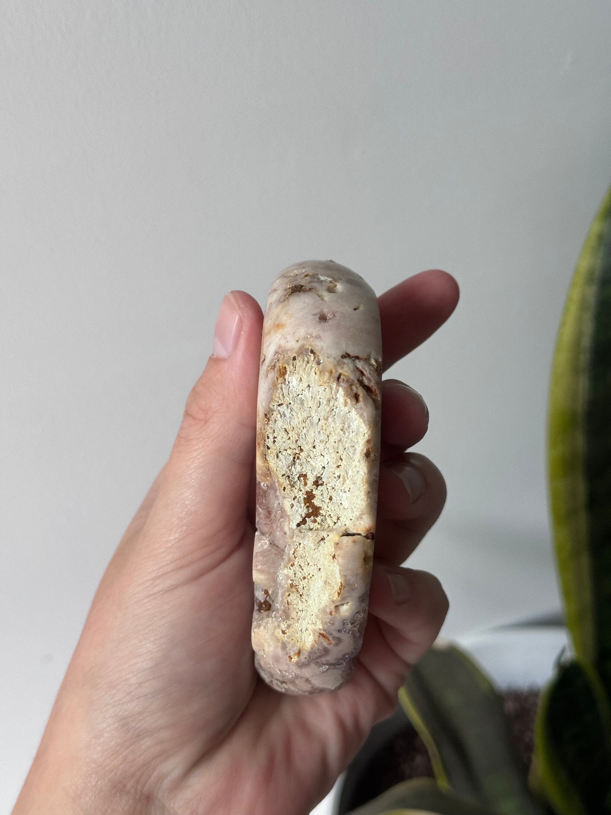 Druzy Pink Amethyst Crescent Moon Carving from Brazil | Misfit Moon