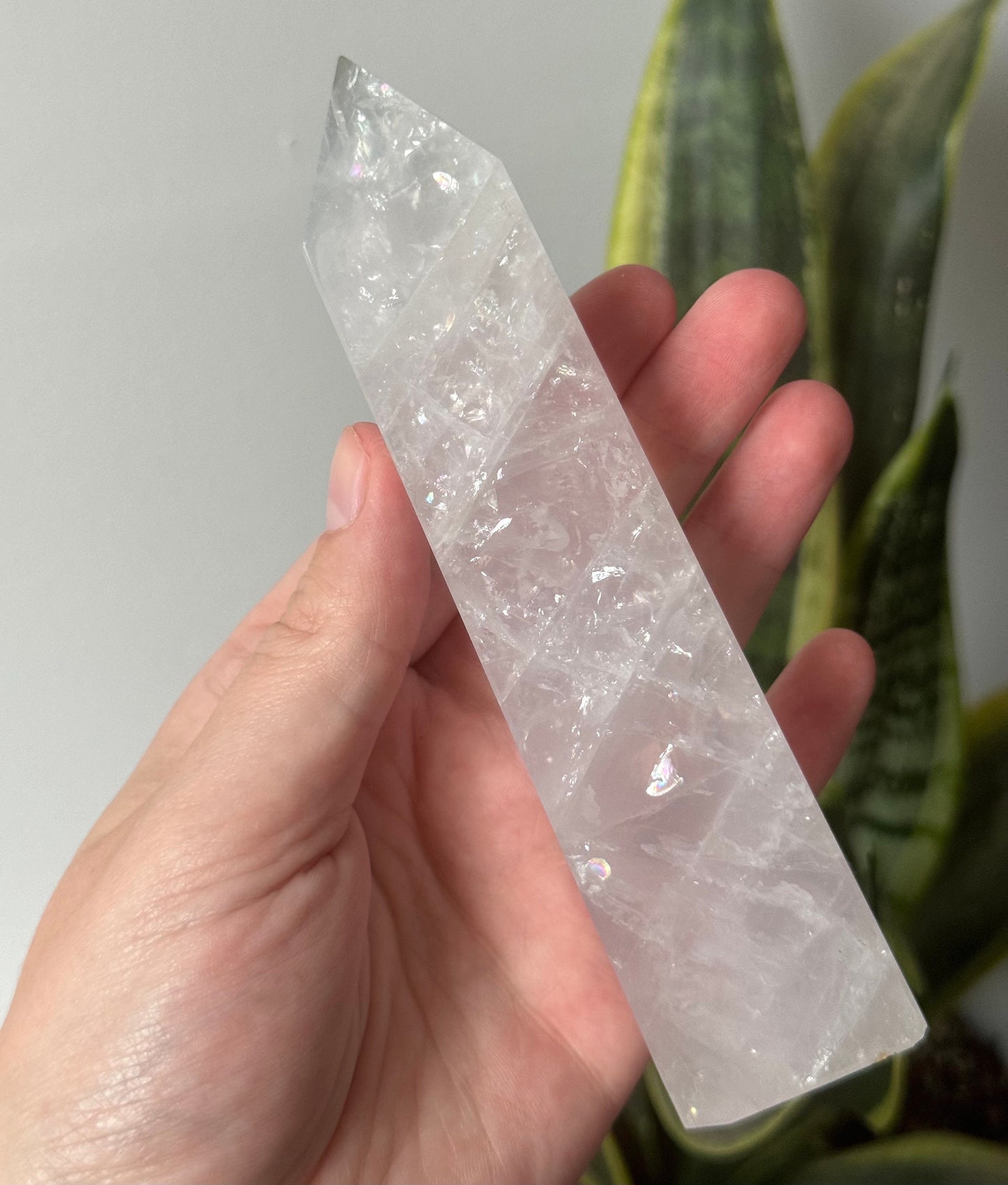 Beautiful Lavender Quartz Obelisk | Lavender Quartz Tower Generator with Rainbows
