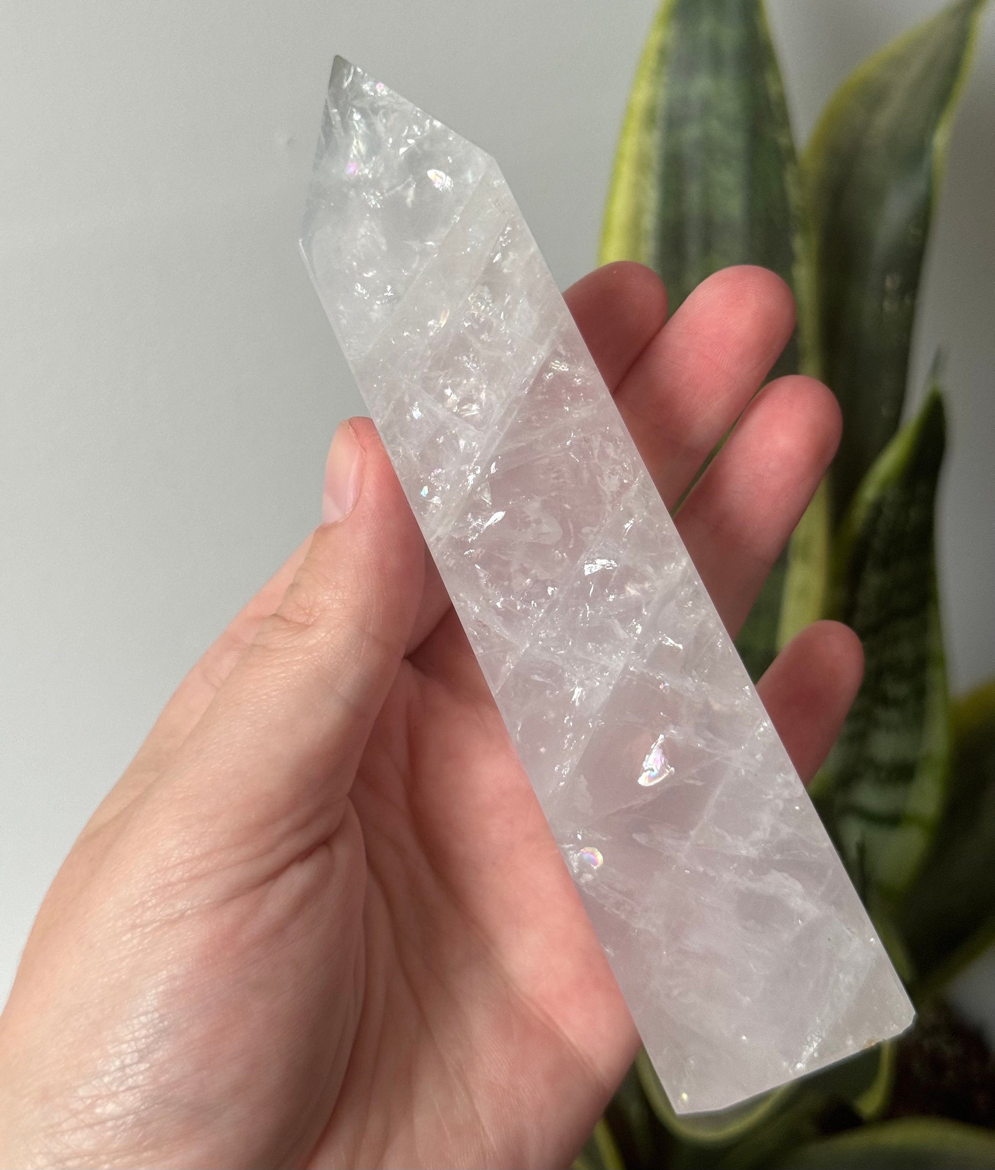 Beautiful Lavender Quartz Obelisk | Lavender Quartz Tower Generator with Rainbows
