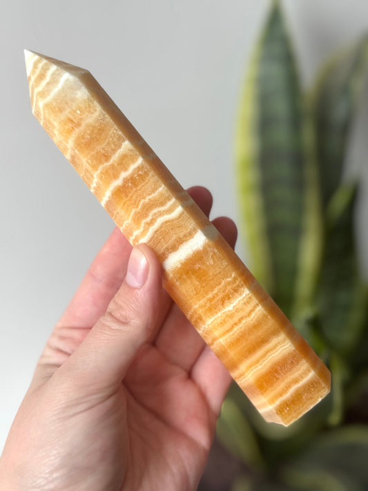 Beautiful Tall Orange Calcite Tower from Pakistan | Orange Calcite Generator