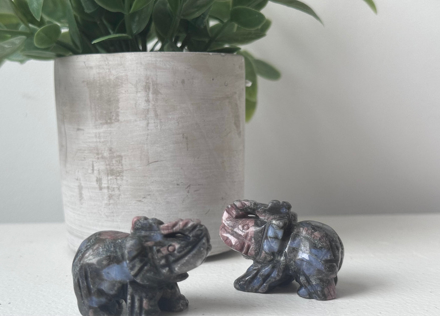 Beautiful Que Sera Mini Elephant Carvings | Llanite Stone Elephant