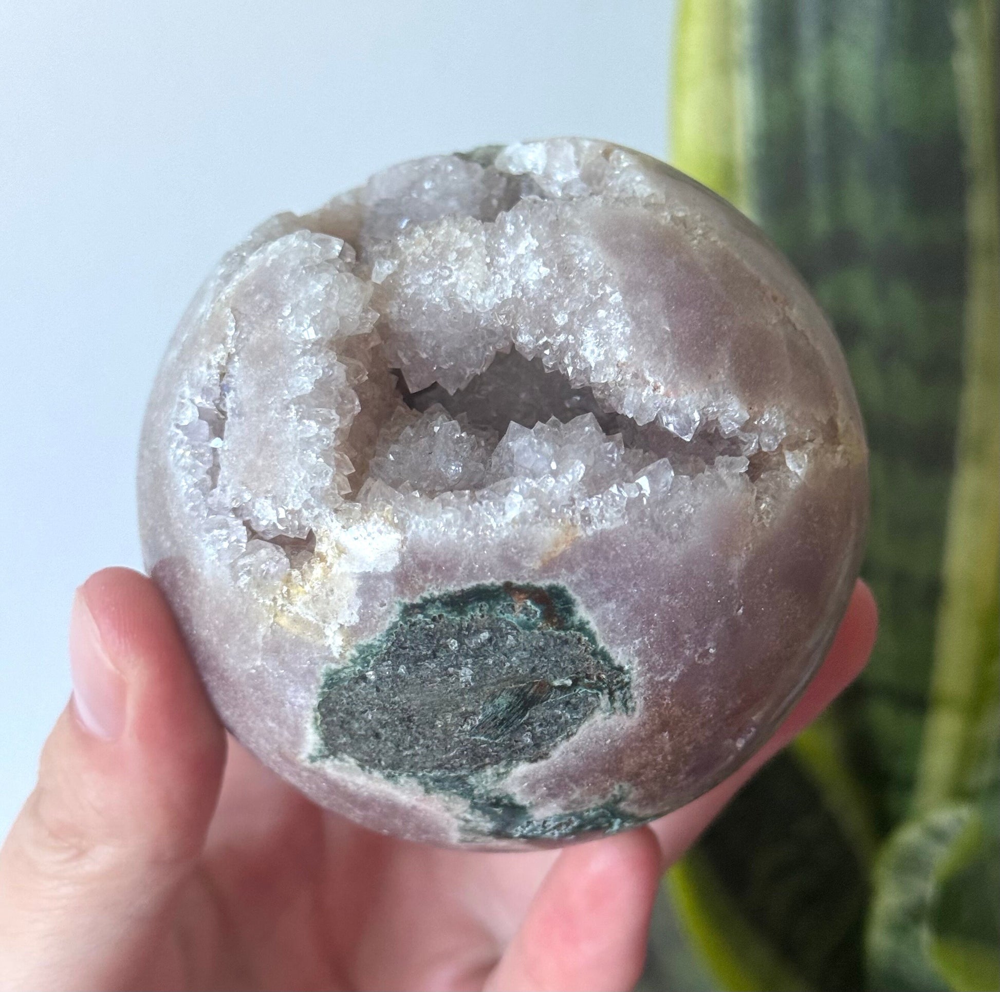 Gorgeous Druzy Pink Amethyst Sphere with Jasper from Brazil | 72mm Pink Amethyst Jasper Crystal Ball