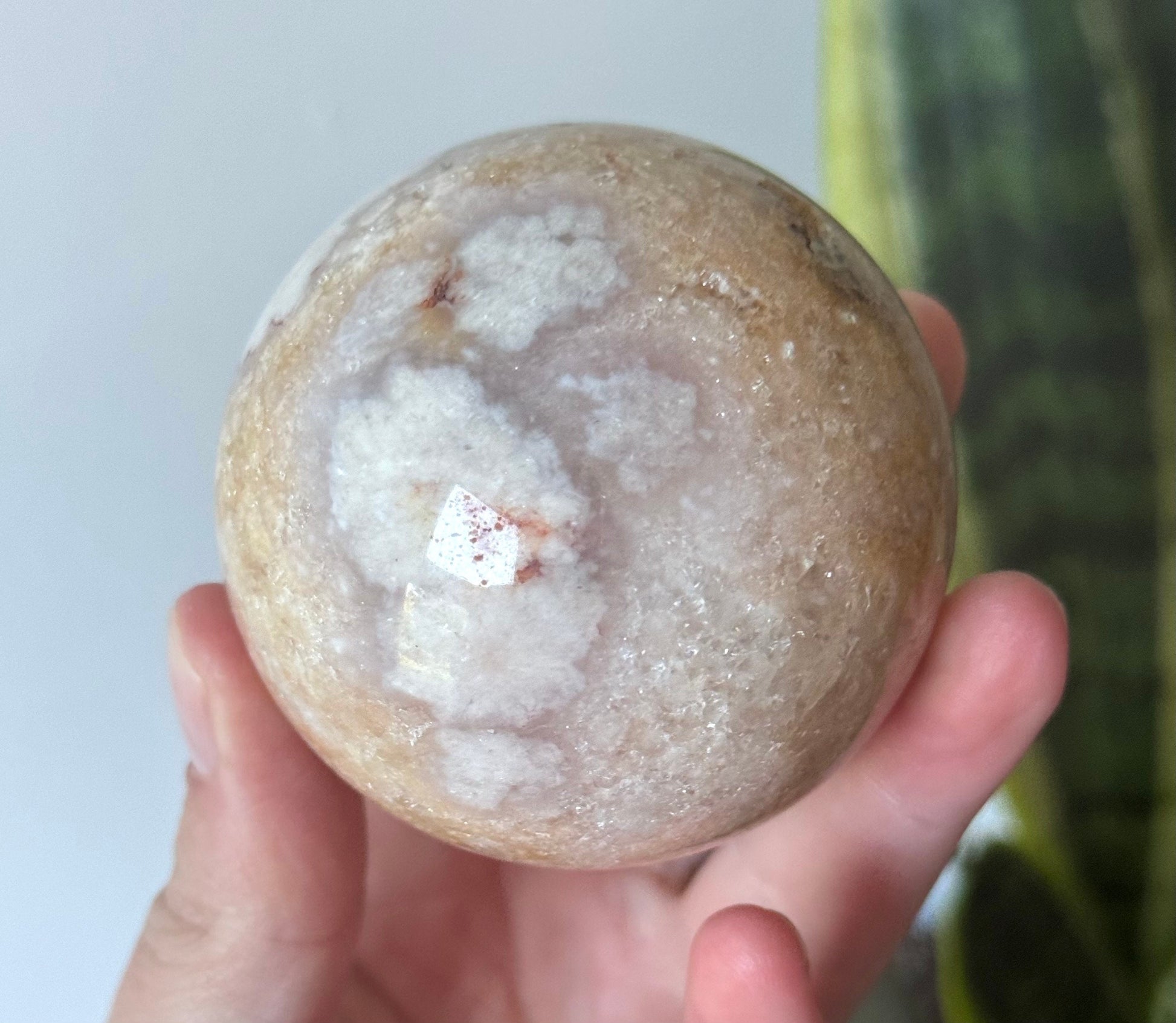 Beautiful Pink Amethyst Sphere with Flower Agate from Brazil | 62mm Pink Flower Amethyst Sphere