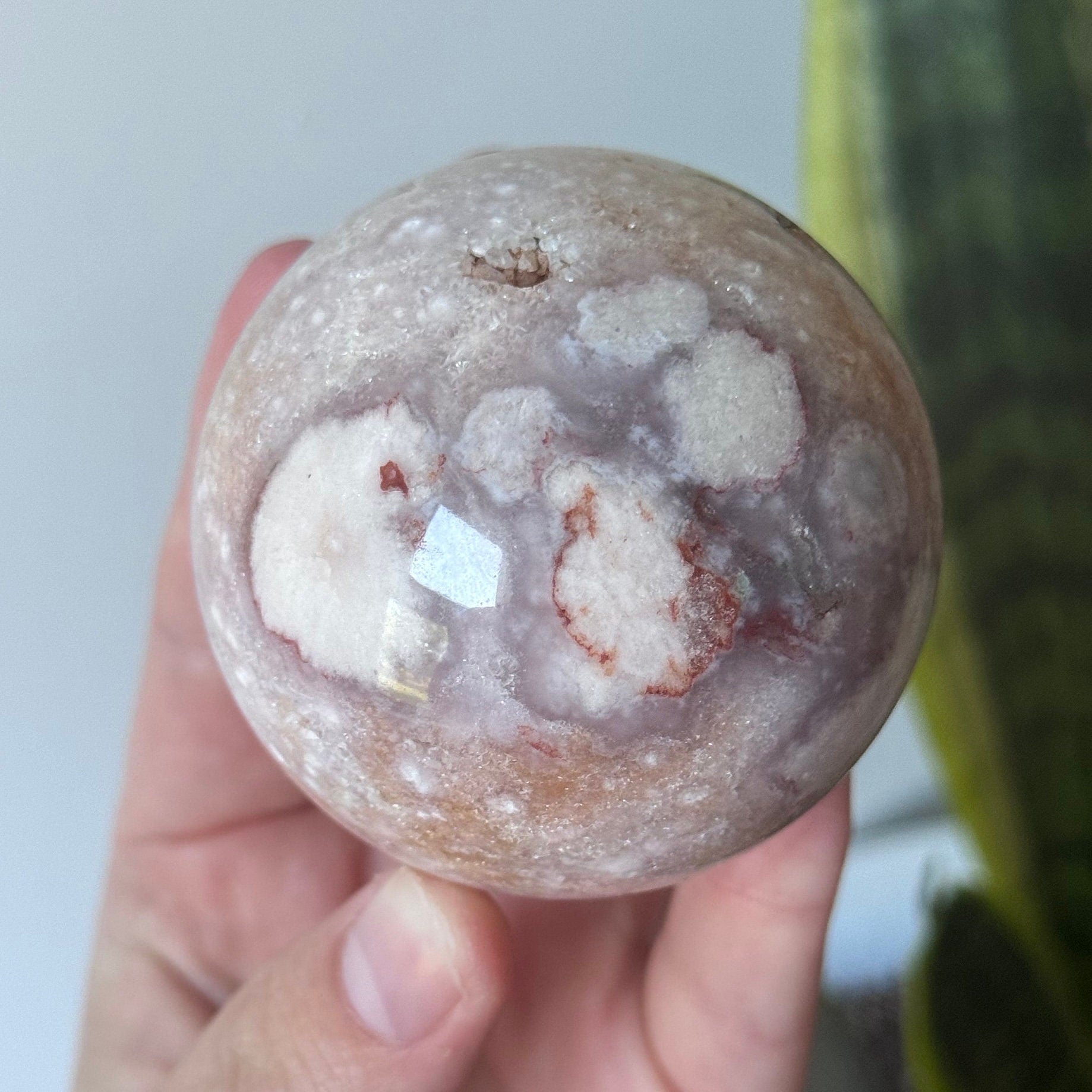 Beautiful Pink Amethyst Sphere with Flower Agate from Brazil | 62mm Pink Flower Amethyst Sphere