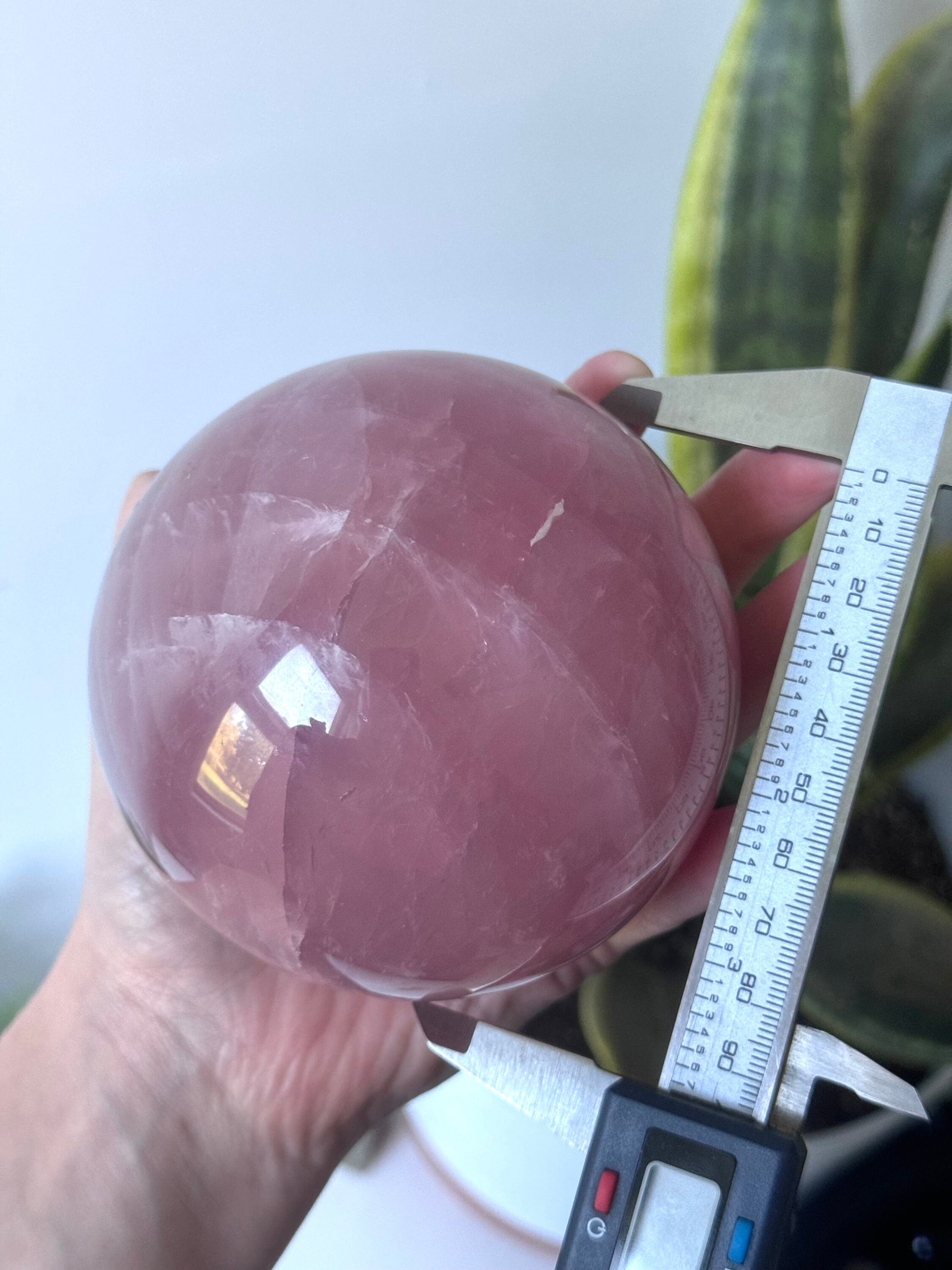 XL Gorgeous Rose Quartz Sphere with Star Flash | 95mm Rose Quartz Ball with Asterism