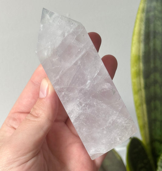 Beautiful Lavender Quartz Obelisk | Lavender Quartz Tower Generator with Rainbows