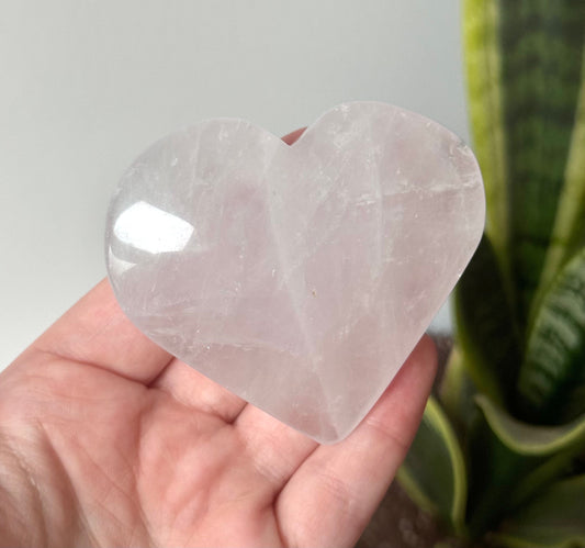 Gorgeous Lavender Quartz Puffy Heart Carving | Lavender Quartz Girasol Quartz Periwinkle Quartz