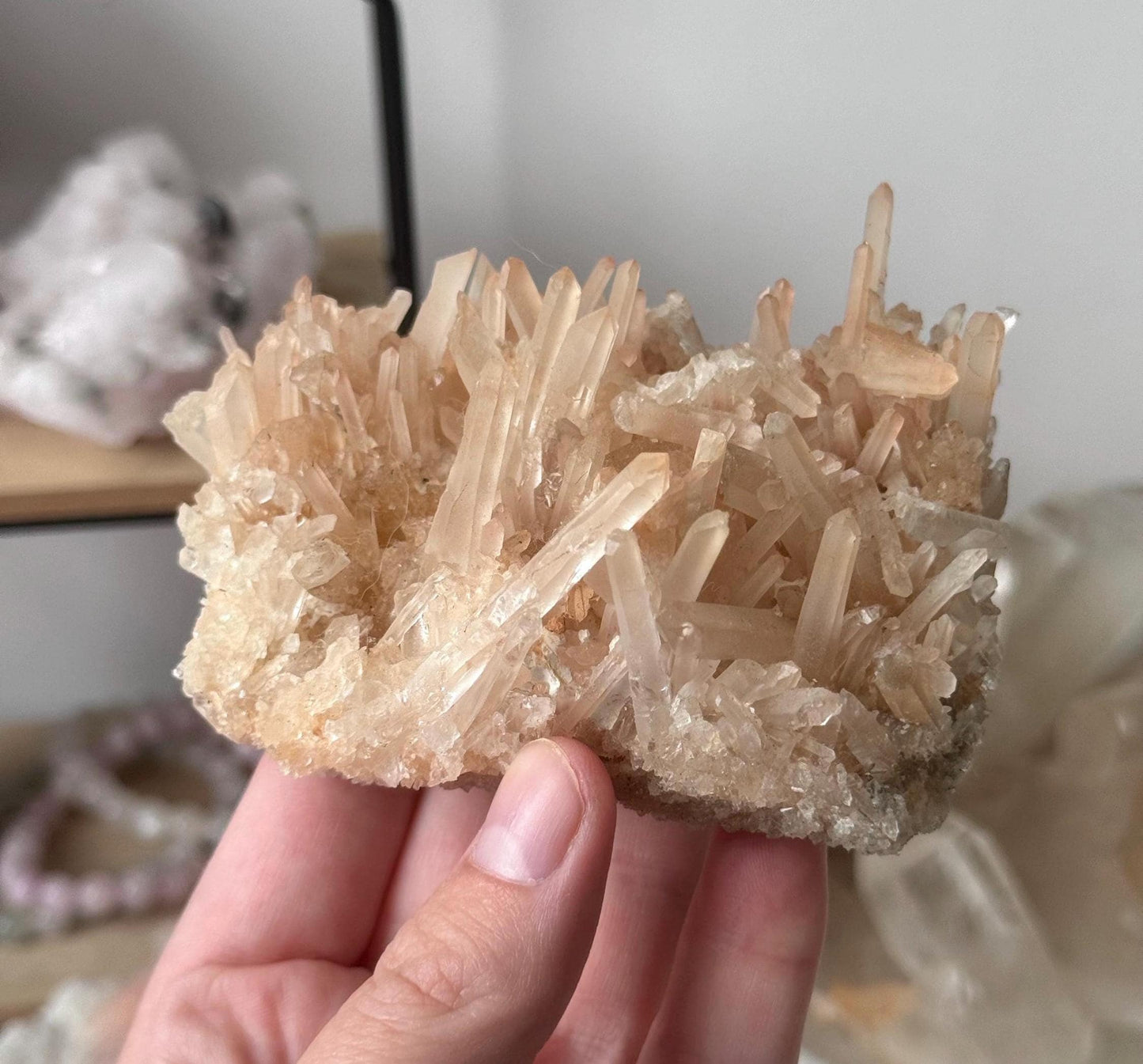 Beautiful Milky Quartz Point Cluster | Laser Point Quartz Specimen Needle Point Quartz