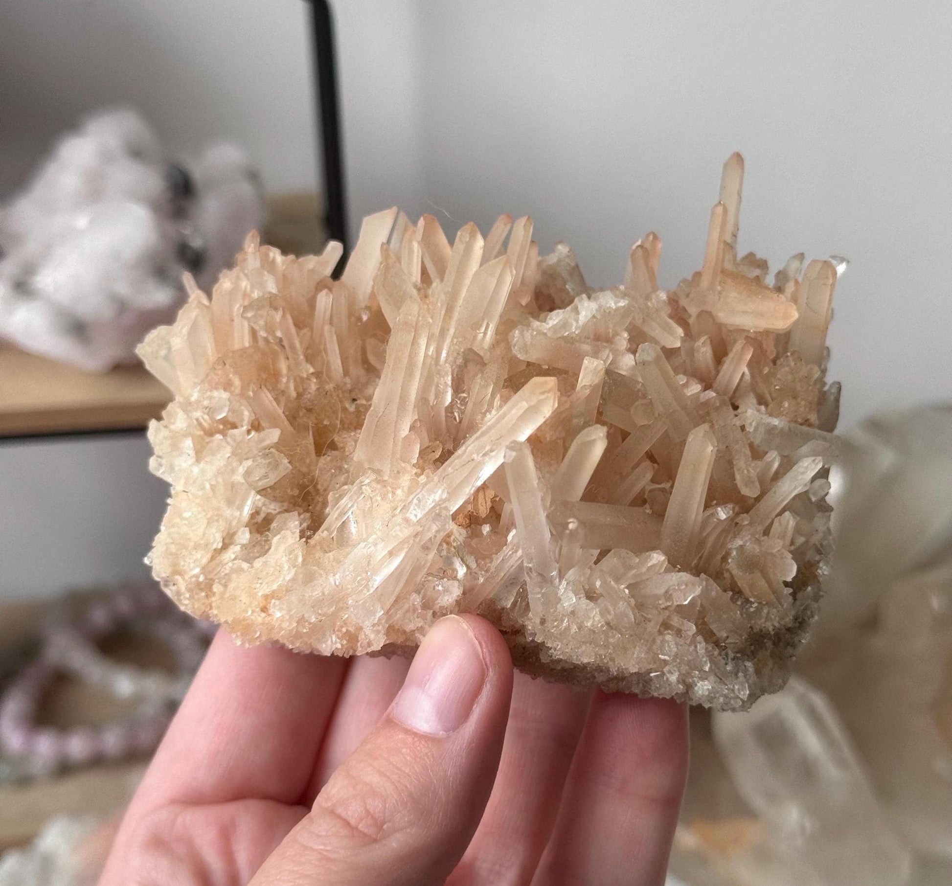 Beautiful Milky Quartz Point Cluster | Laser Point Quartz Specimen Needle Point Quartz