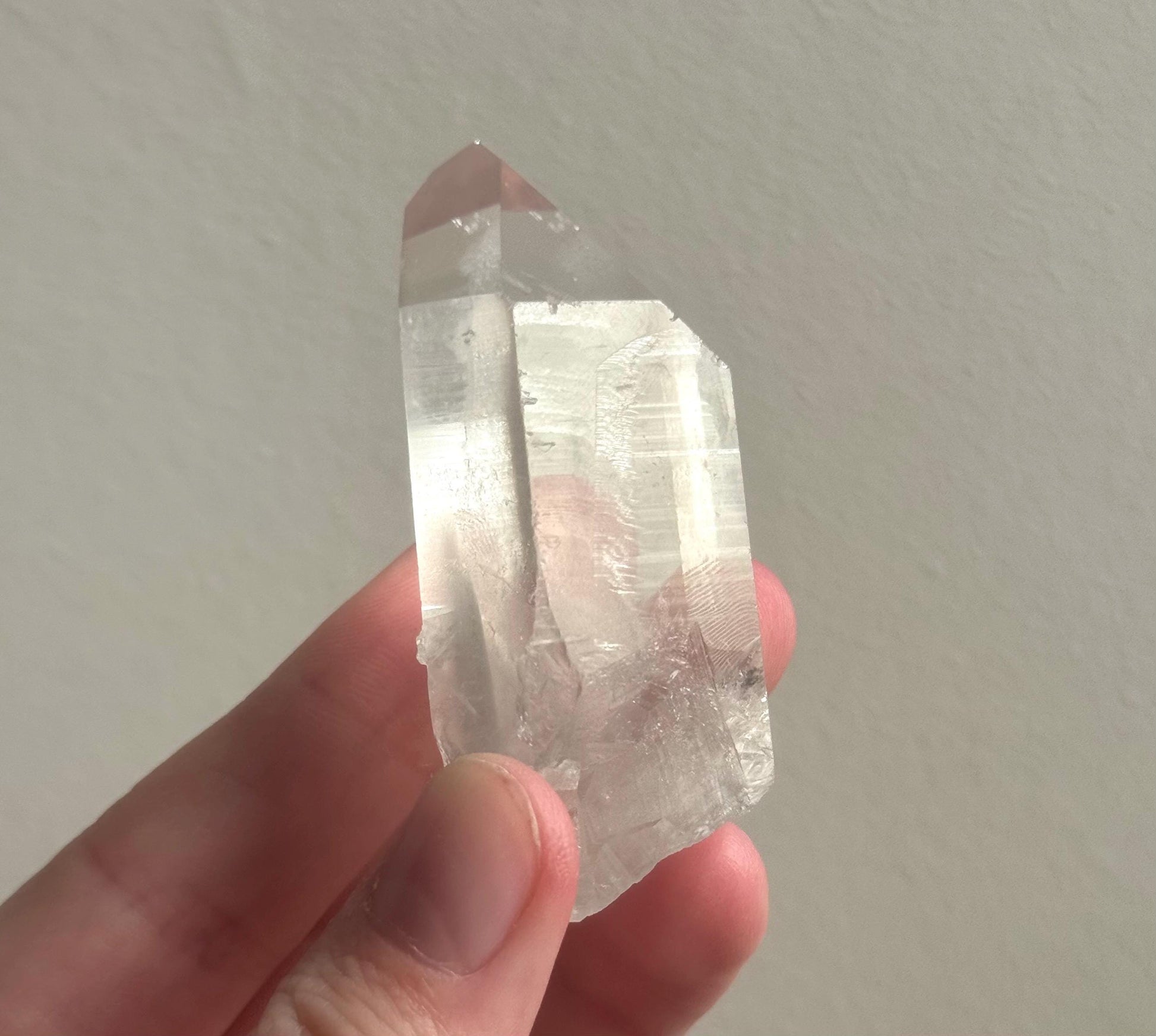 RARE Grey Lithium Quartz Point from Brazil | Grey Phantom Inclusion Quartz