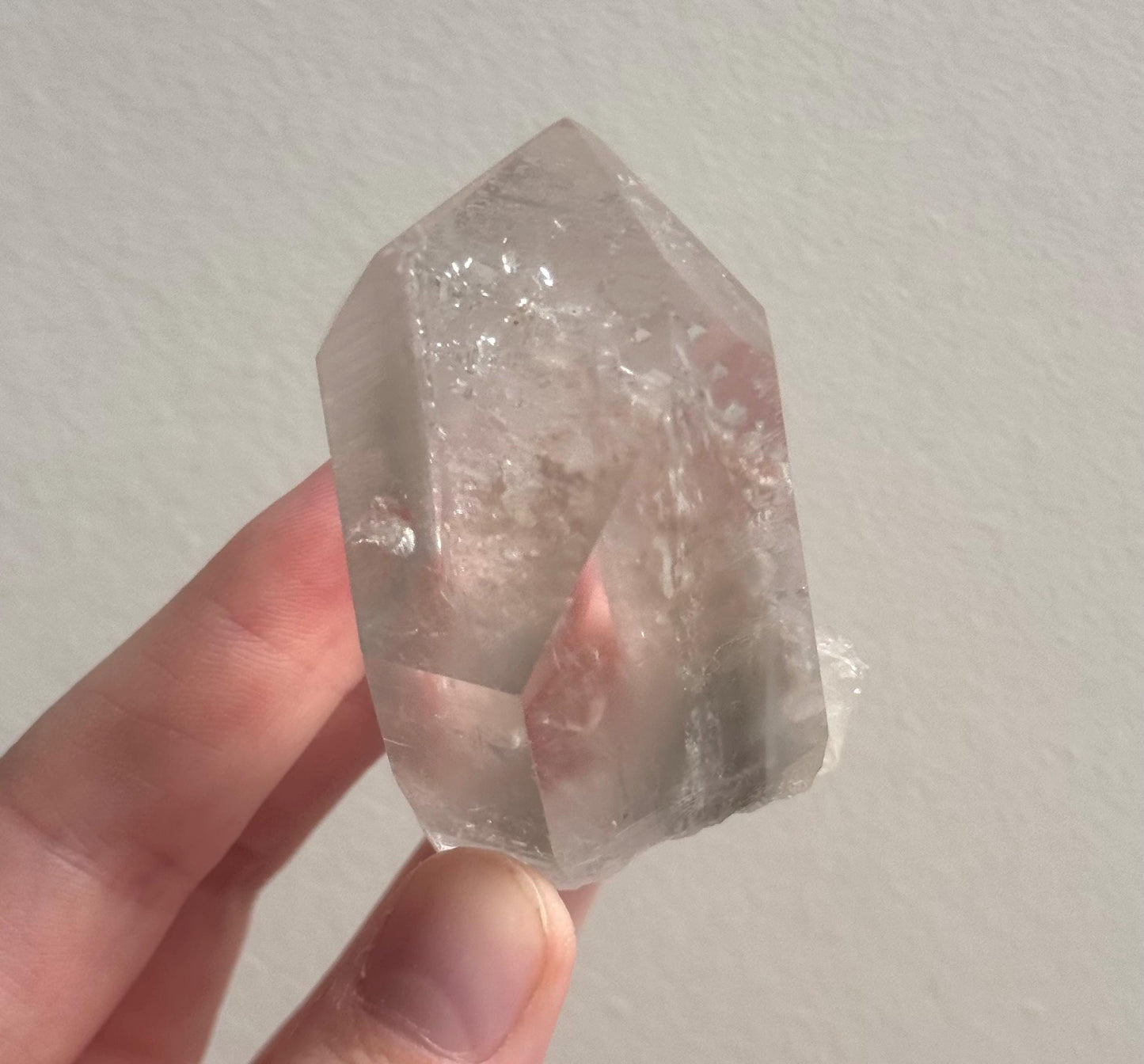 RARE Grey Lithium Quartz Point from Brazil | Grey Phantom Inclusion Quartz