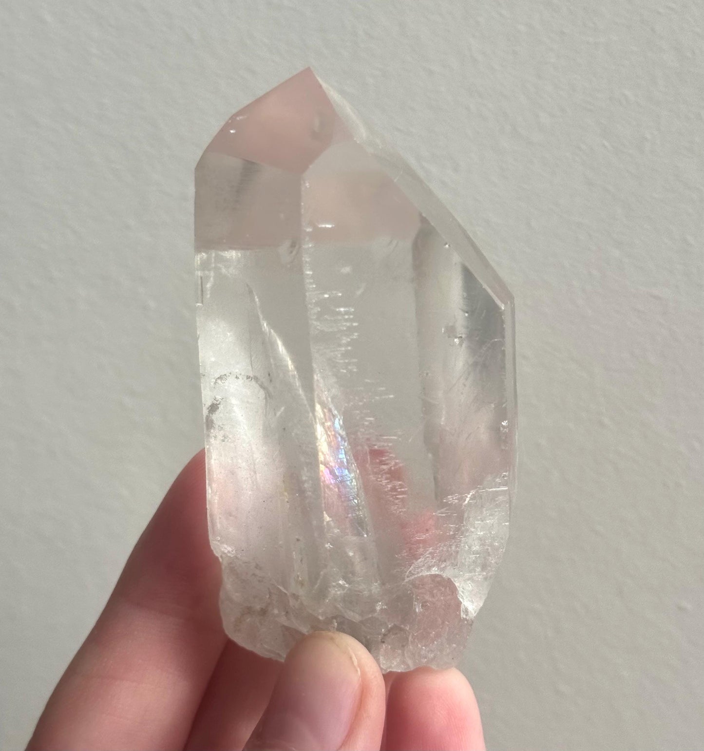RARE Grey Lithium Lemurian Quartz Point from Brazil | Grey Phantom Inclusion Quartz