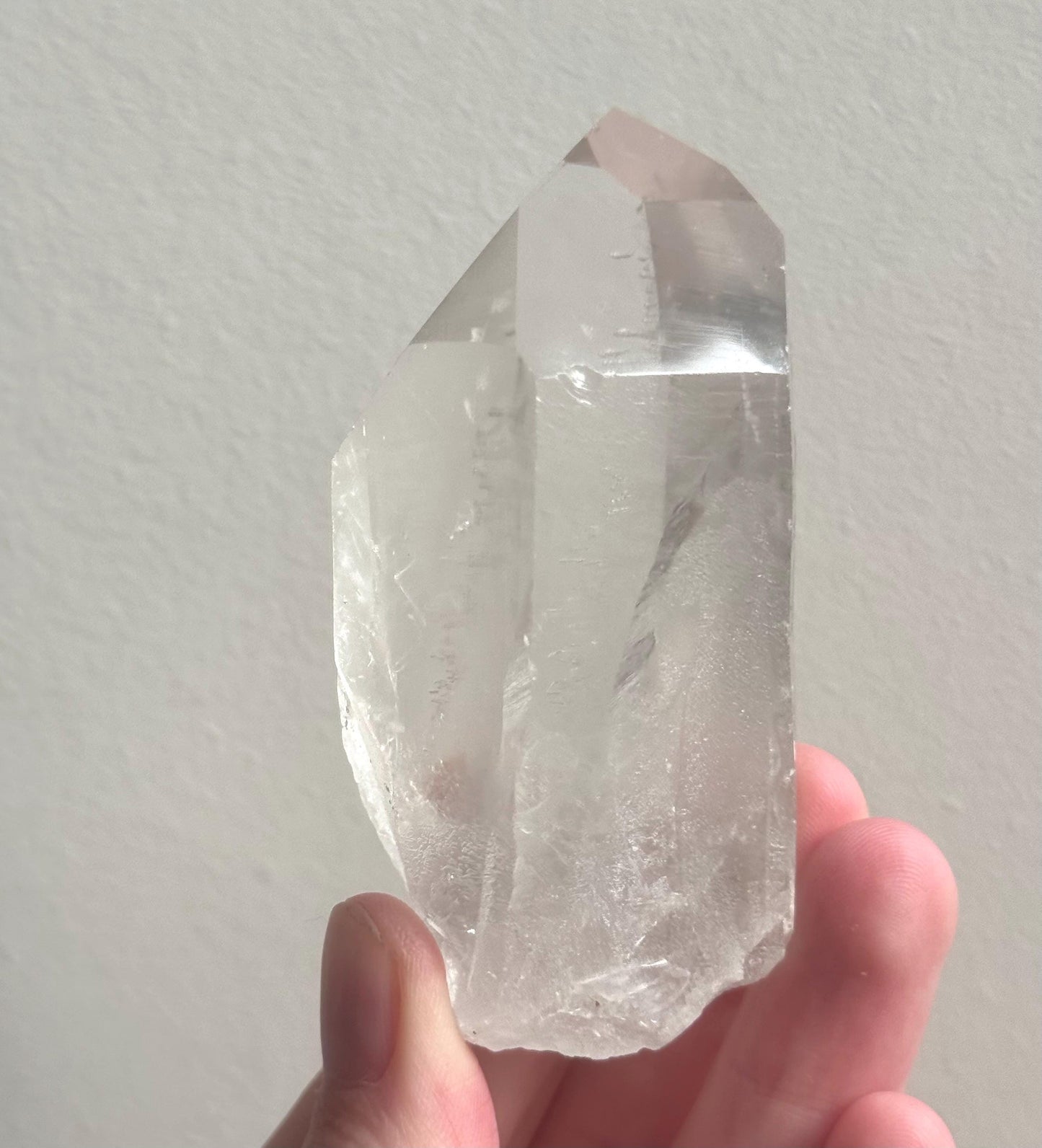 RARE Grey Lithium Lemurian Quartz Point from Brazil | Grey Phantom Inclusion Quartz
