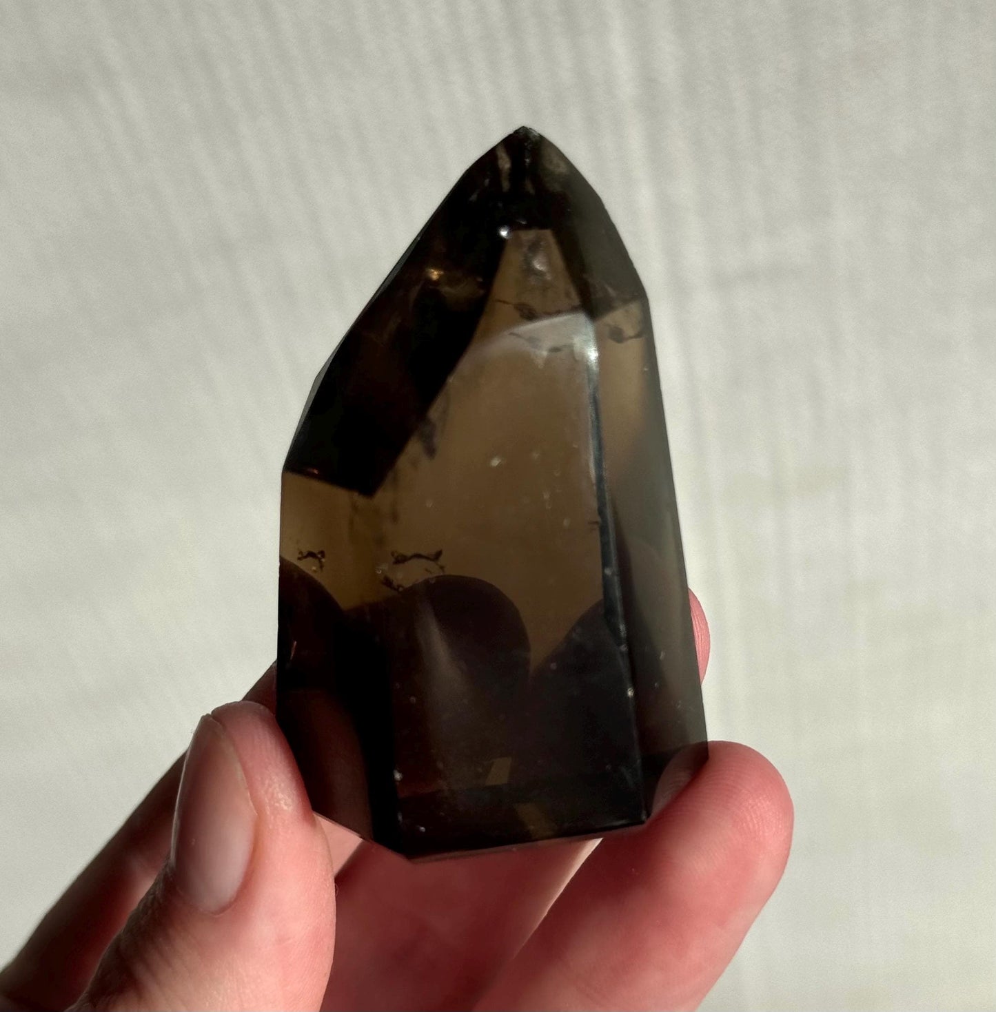 High Quality Smoky Citrine Point from Brazil | Dark Honey Citrine Generator