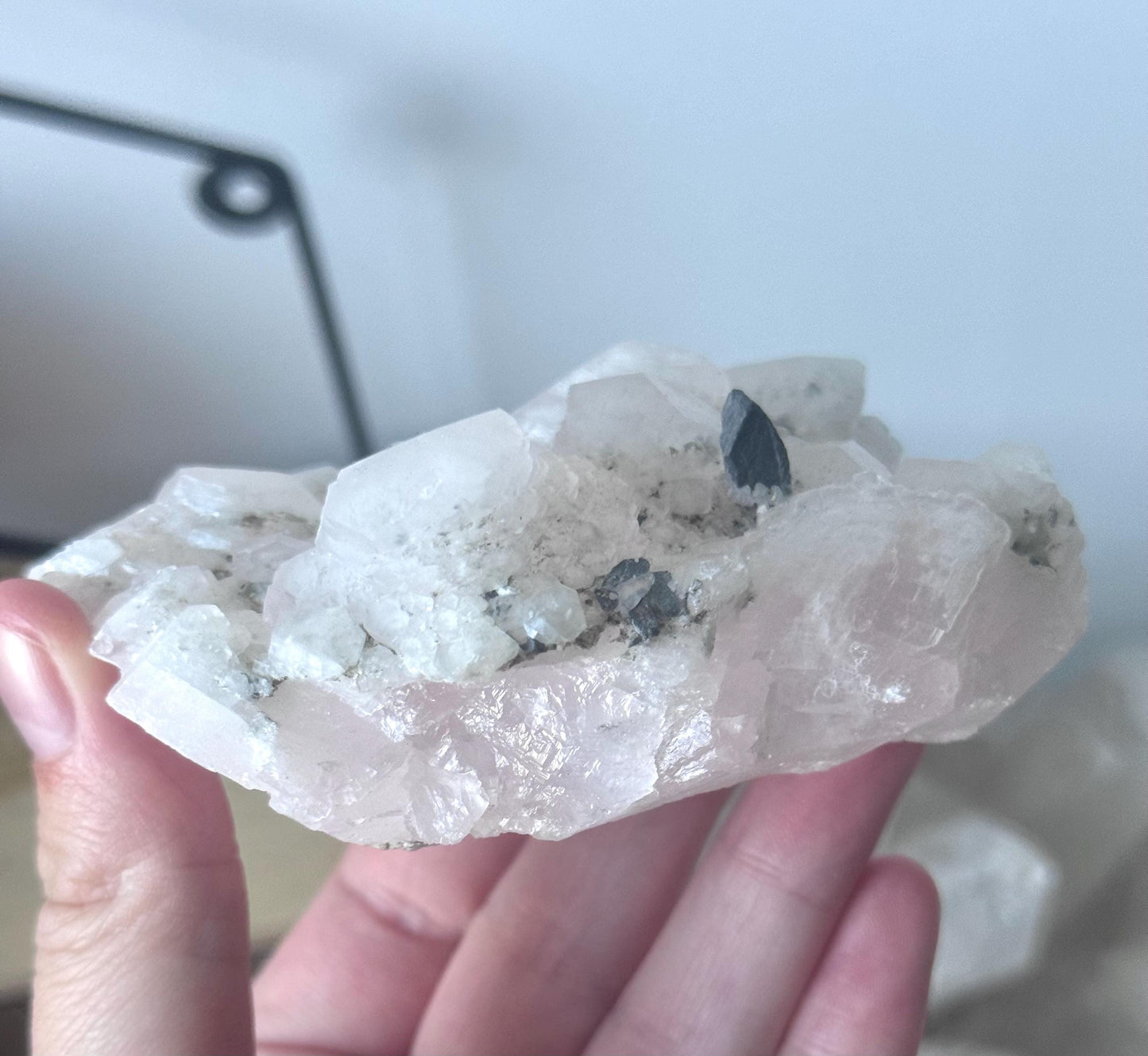 Beautiful UV Reactive Mangano Calcite Specimen | Raw Mangano Calcite Chunk