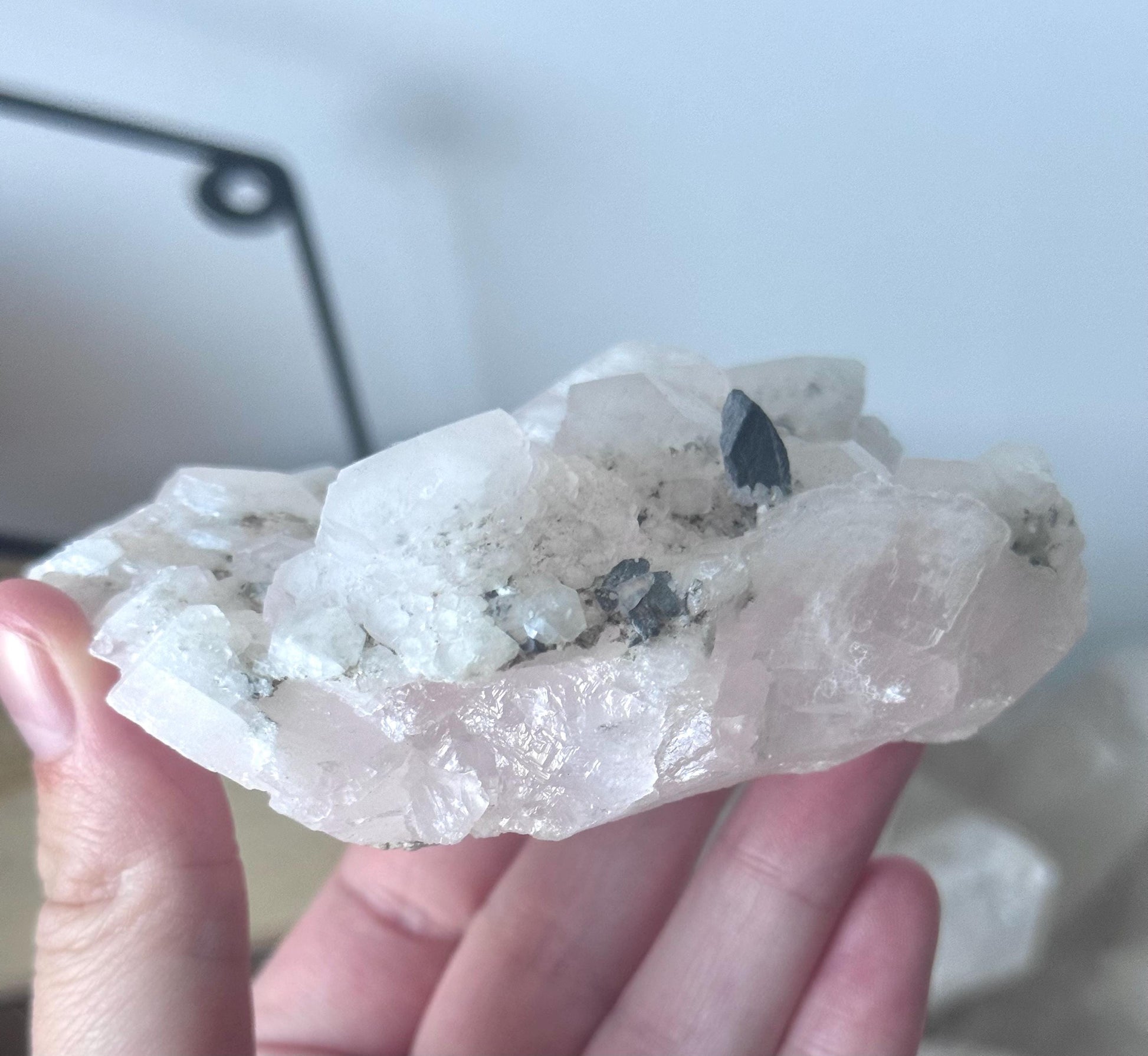 Beautiful UV Reactive Mangano Calcite Specimen | Raw Mangano Calcite Chunk