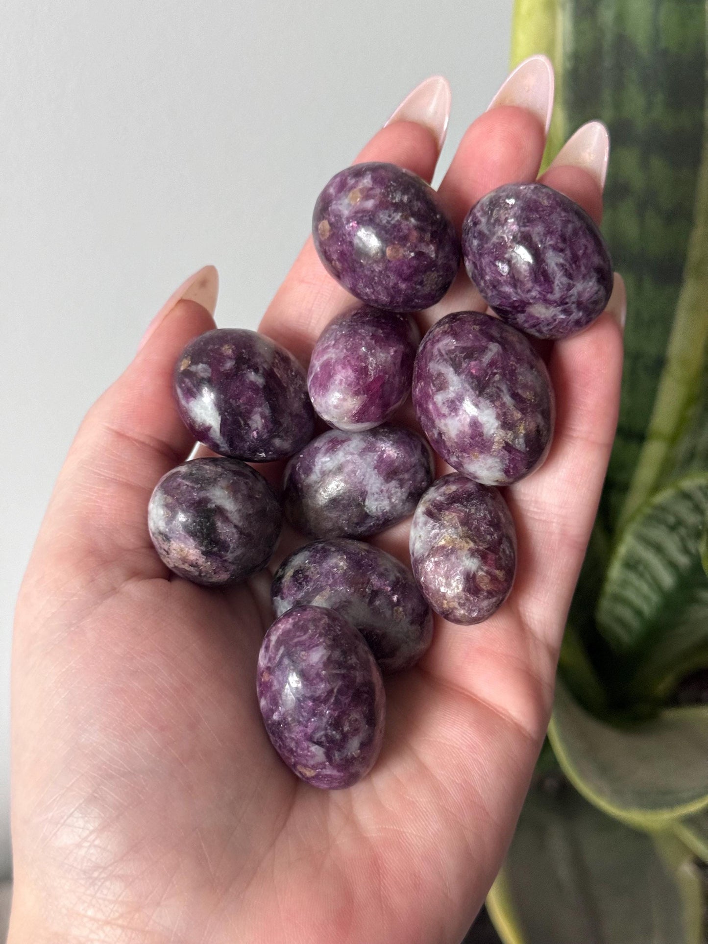 Beautiful Lepidolite Tumbled Stones | Lepidolite Pebbles Tumbles