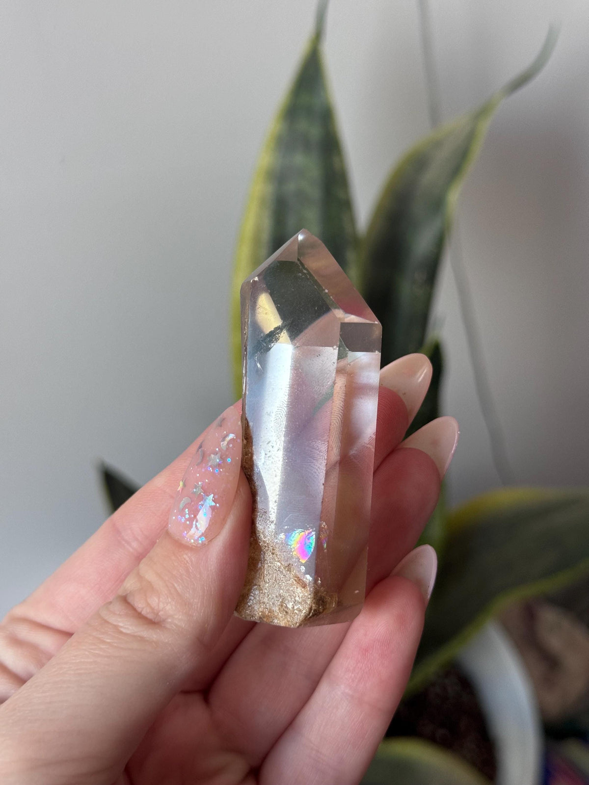 High Quality Garden Quartz Lemurian Point from Brazil | Lodolite Generator with Rainbows AAA