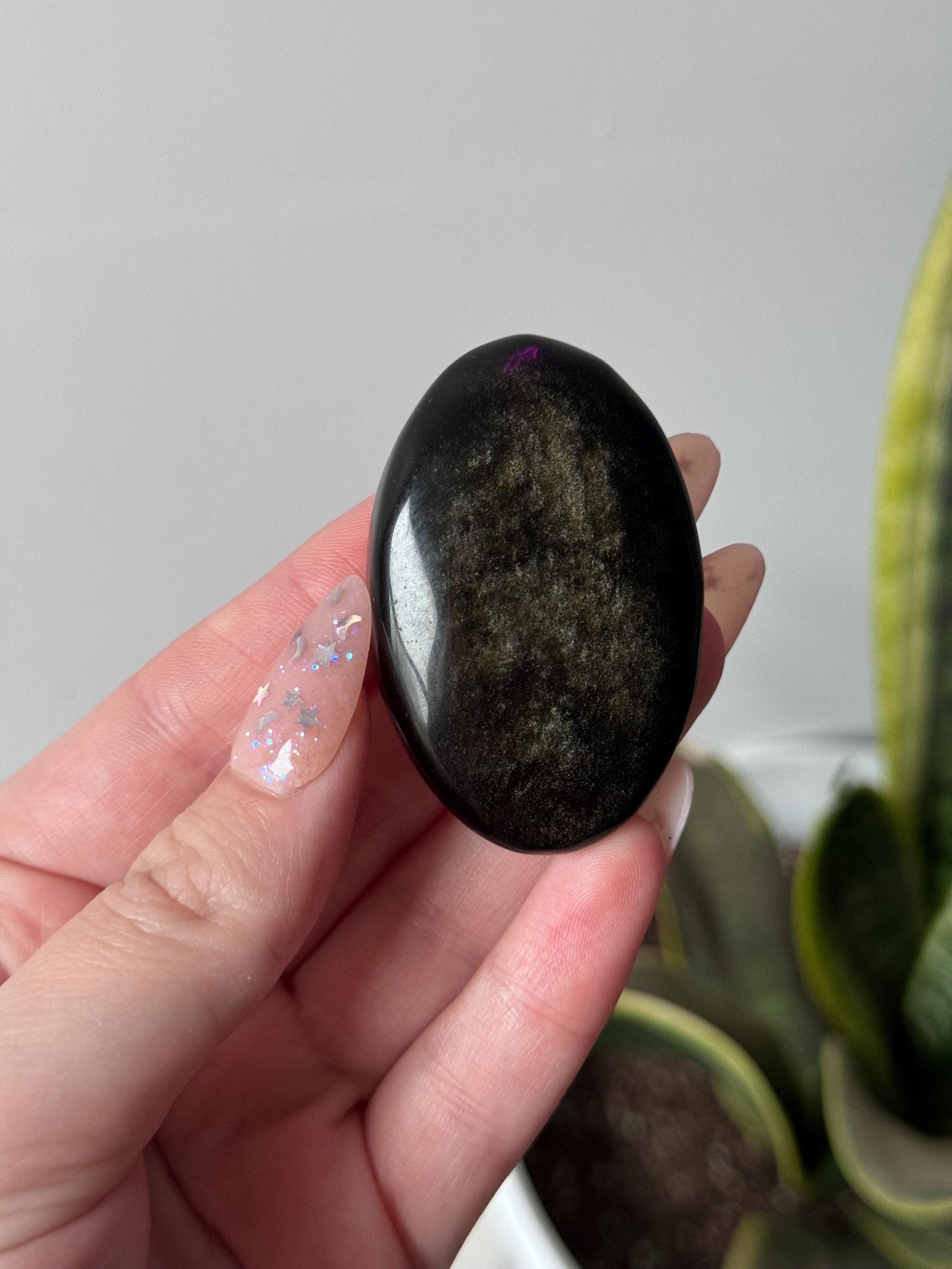 Gorgeous Golden Sheen Obsidian Palm Stones | (You Choose) Gold Sheen Obsidian