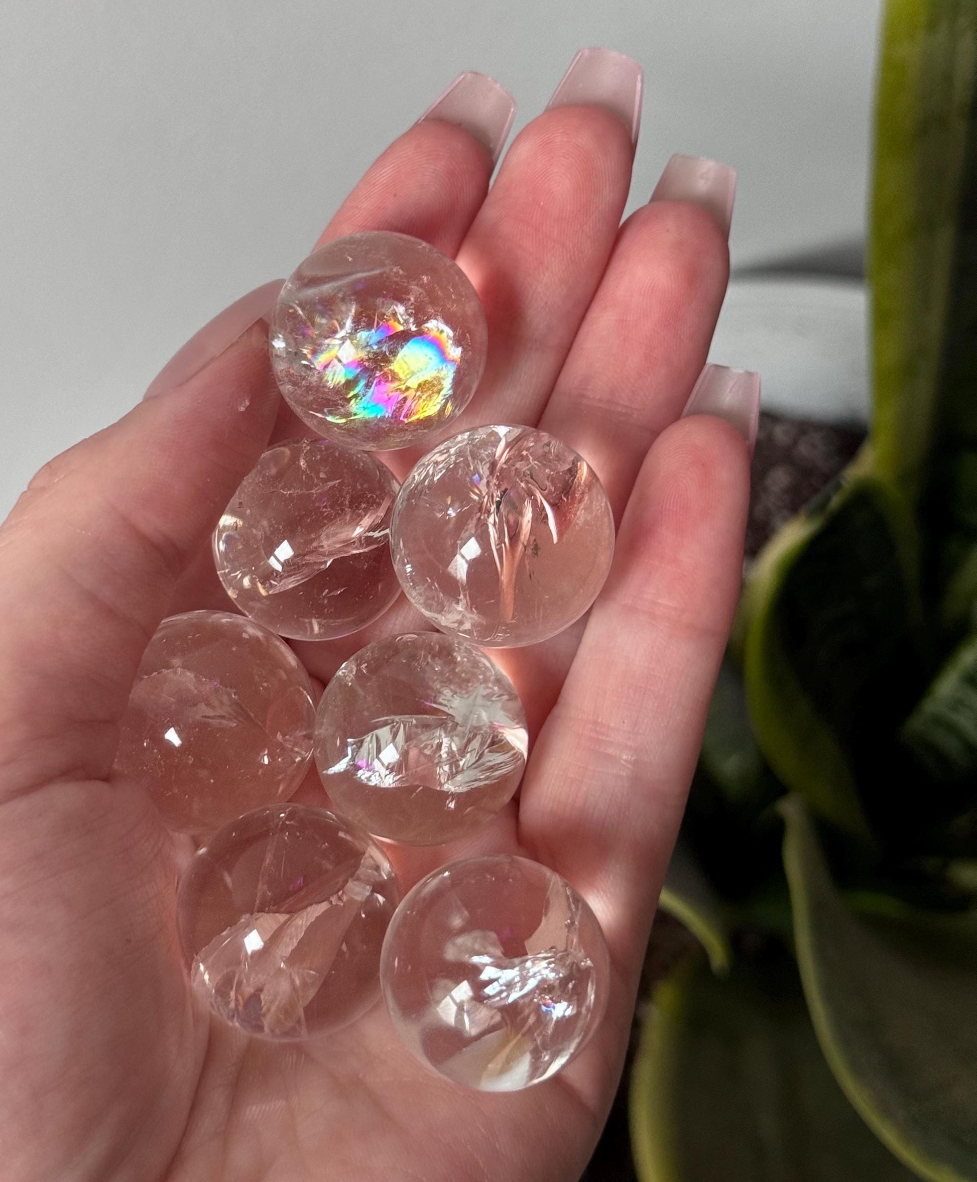 Gorgeous Rainbow Clear Quartz Mini Spheres 25mm | Guaranteed Rainbows