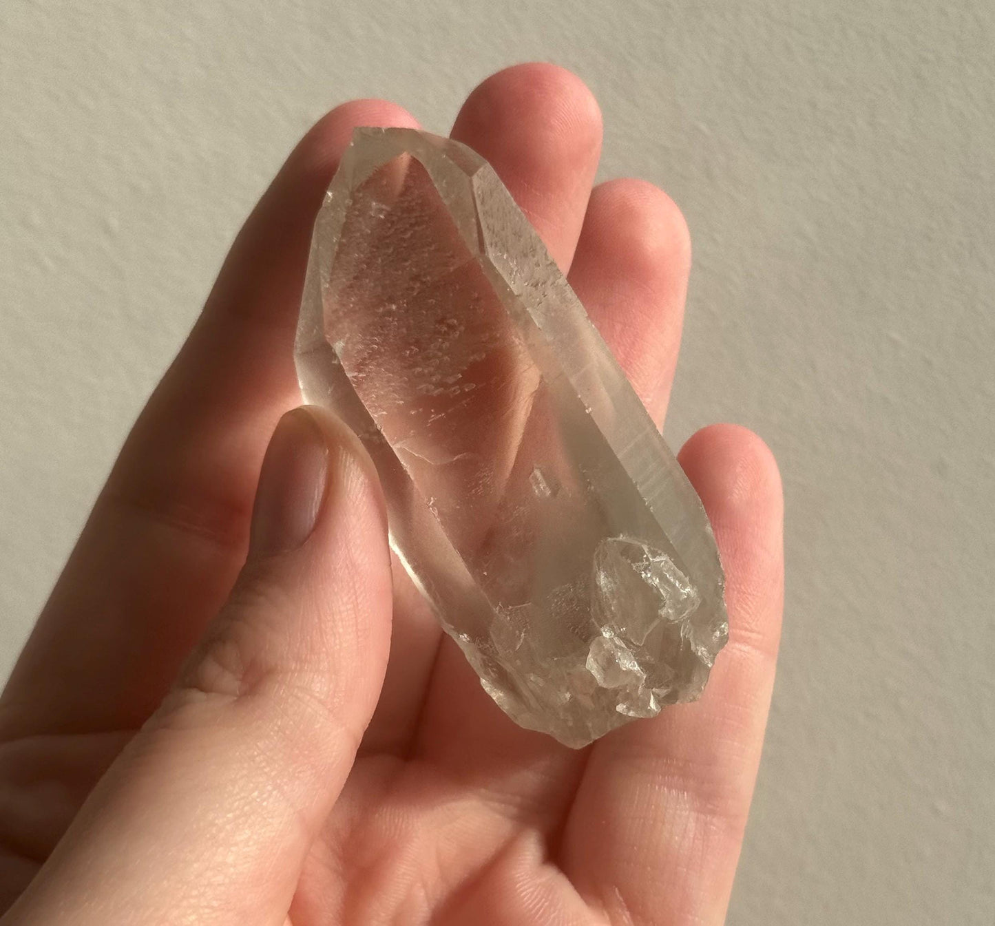 RARE Grey Lithium Quartz Point from Brazil | Grey Phantom Inclusion Quartz