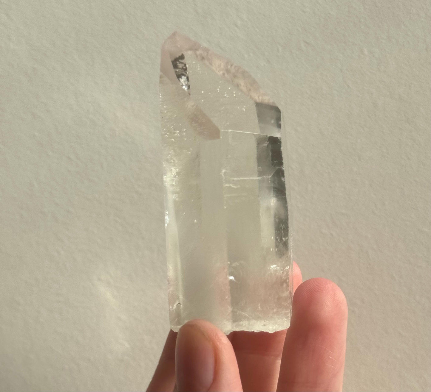 RARE Grey Lithium Lemurian Quartz Point from Brazil | Grey Phantom Inclusion Quartz
