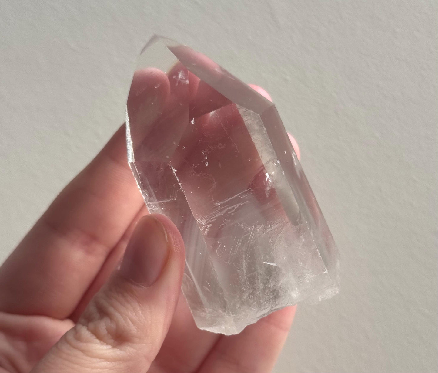 RARE Grey Lithium Lemurian Quartz Point from Brazil | Grey Phantom Inclusion Quartz