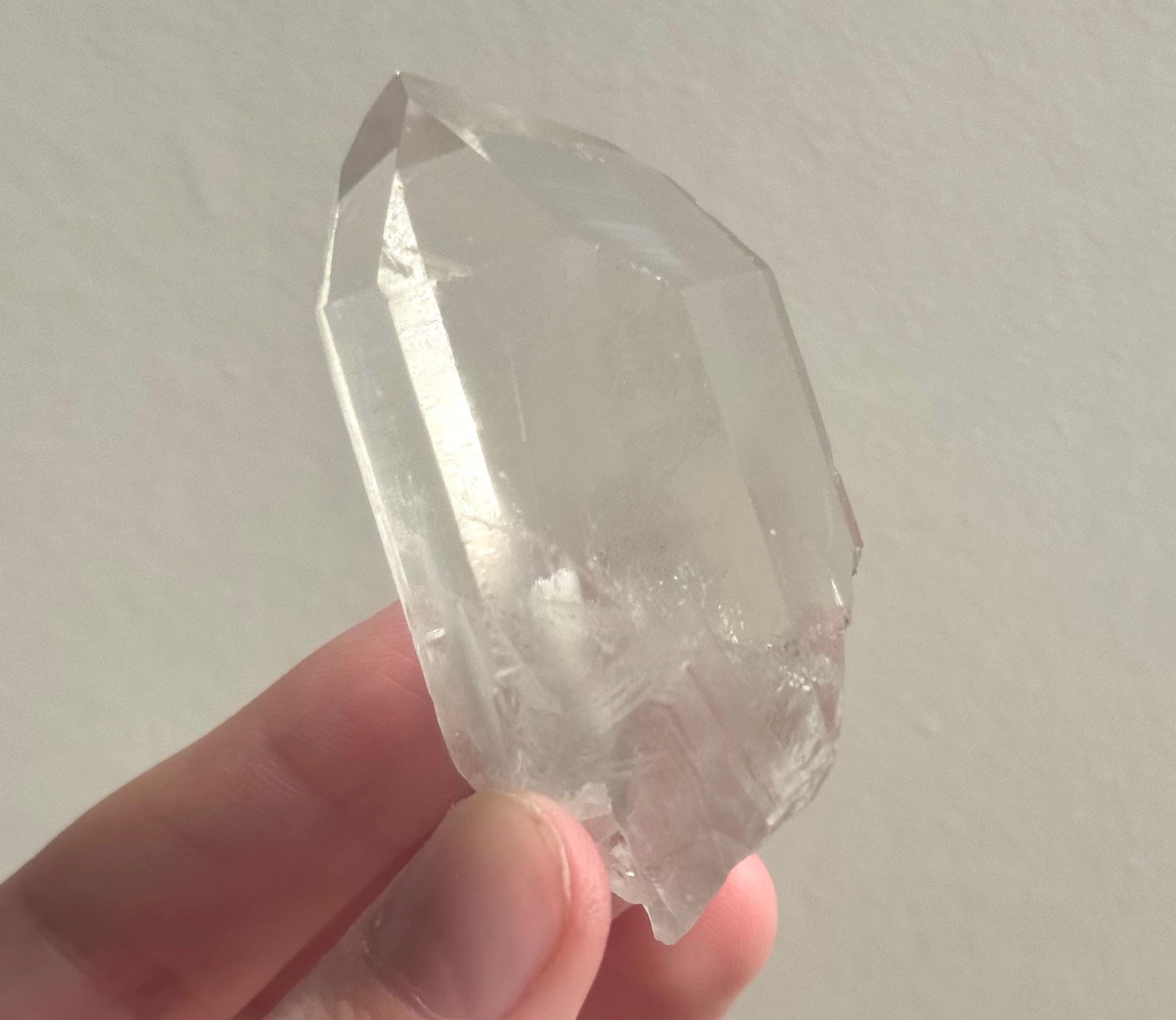 RARE Grey Lithium Quartz Point from Brazil | Grey Phantom Inclusion Quartz