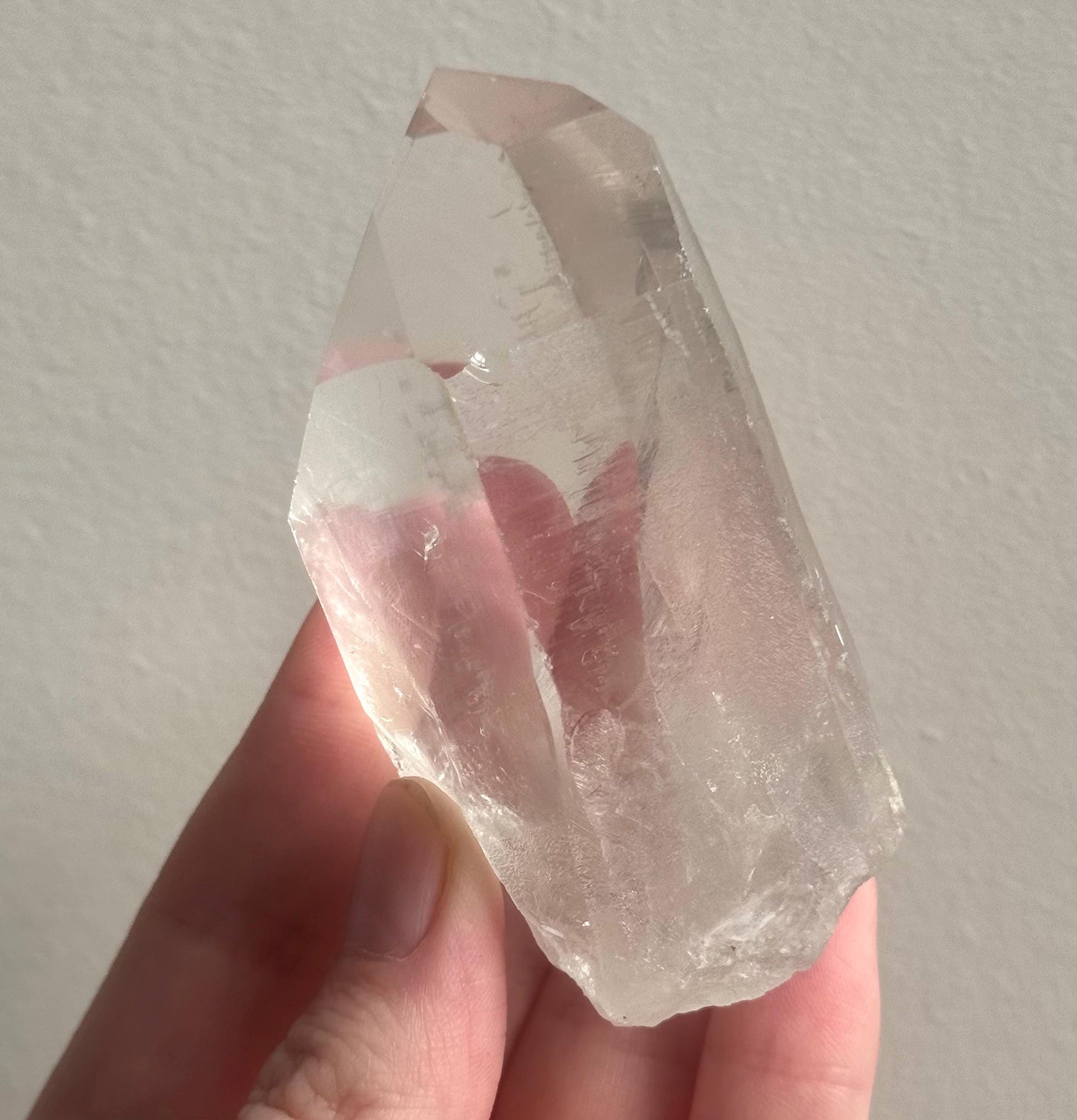 RARE Grey Lithium Lemurian Quartz Point from Brazil | Grey Phantom Inclusion Quartz