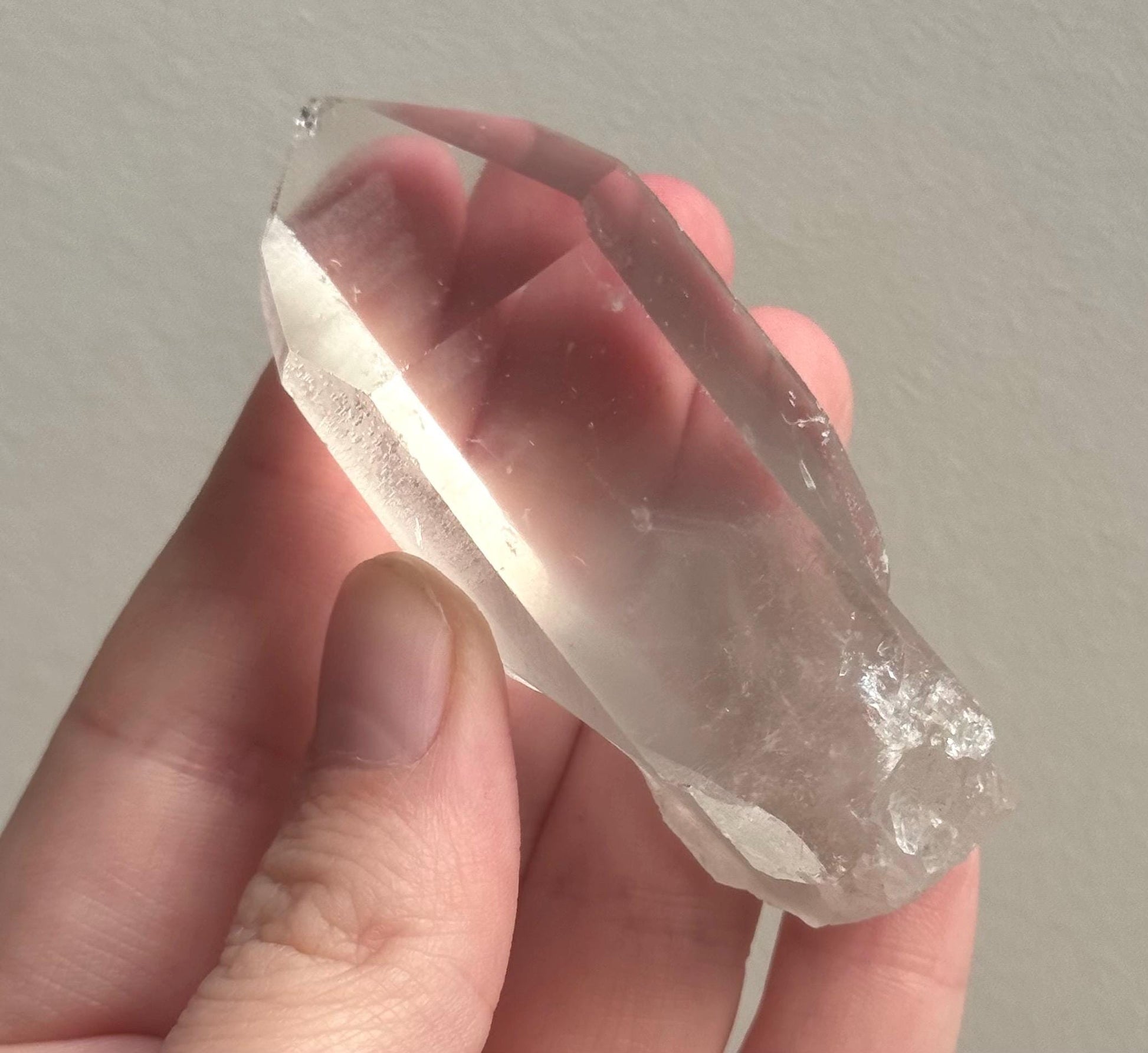 RARE Grey Lithium Quartz Point from Brazil | Grey Phantom Inclusion Quartz