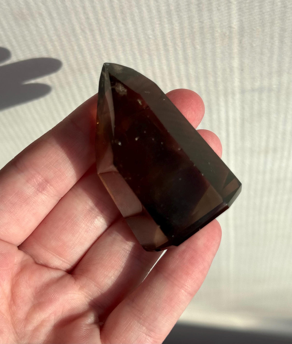High Quality Smoky Citrine Point from Brazil | Dark Honey Citrine Generator