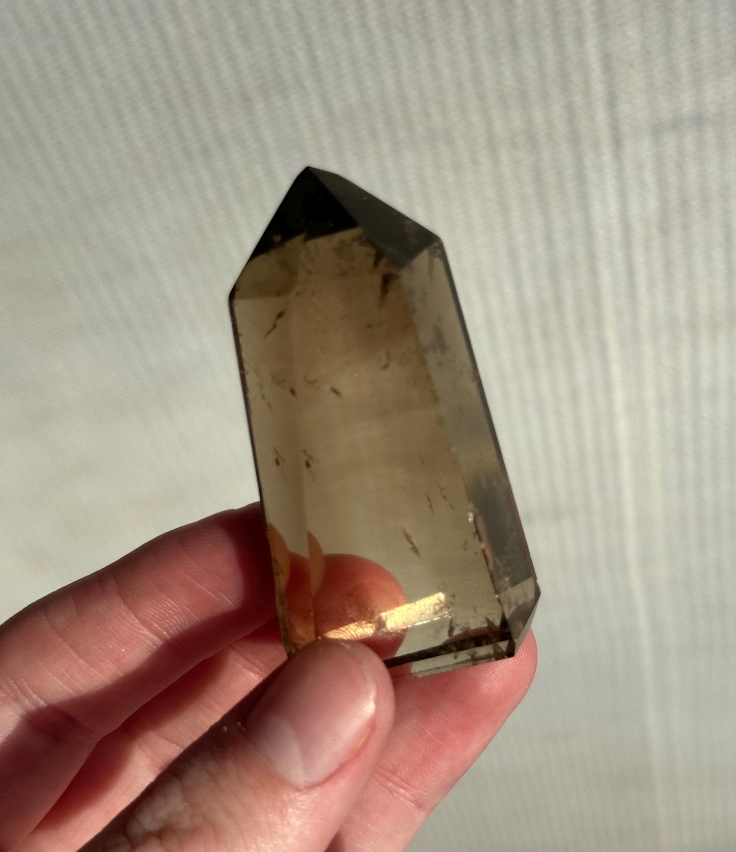 High Quality Smoky Citrine Point from Brazil | Dark Honey Citrine Generator