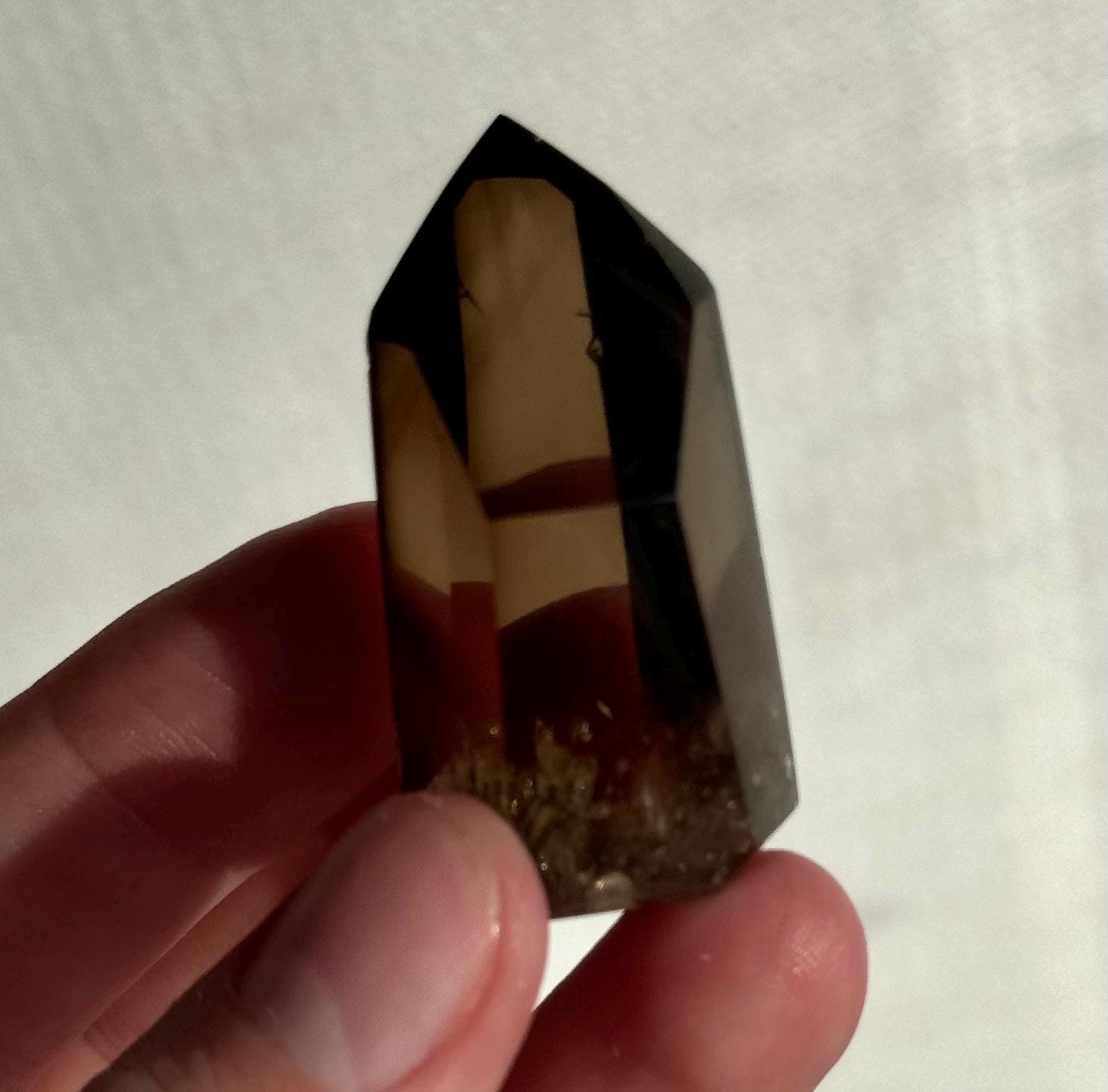 High Quality Smoky Citrine Point from Brazil | Dark Honey Citrine Generator