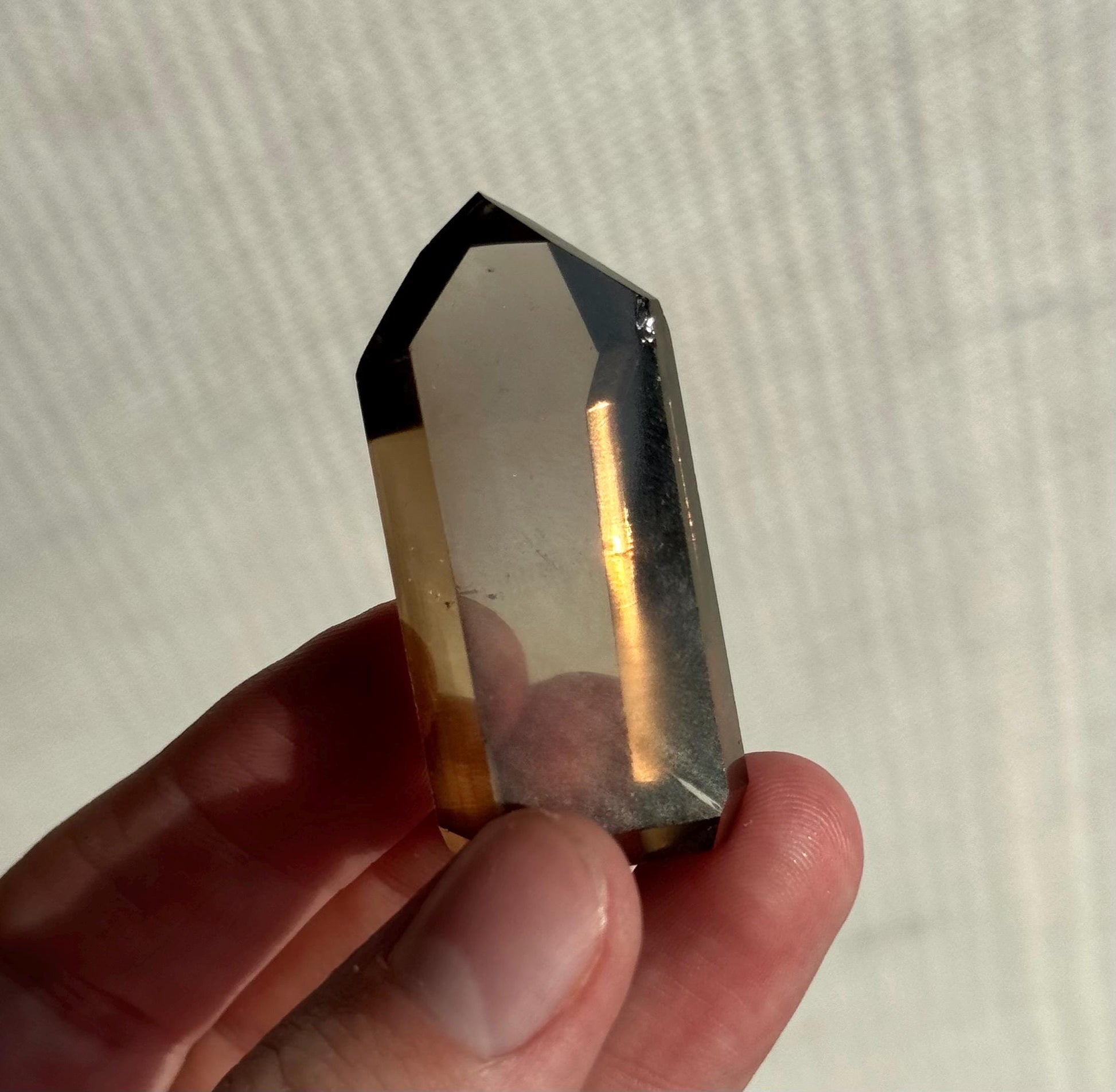 High Quality Smoky Citrine Point from Brazil | Dark Honey Citrine Generator