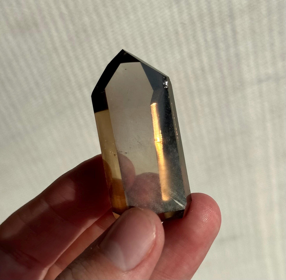 High Quality Smoky Citrine Point from Brazil | Dark Honey Citrine Generator