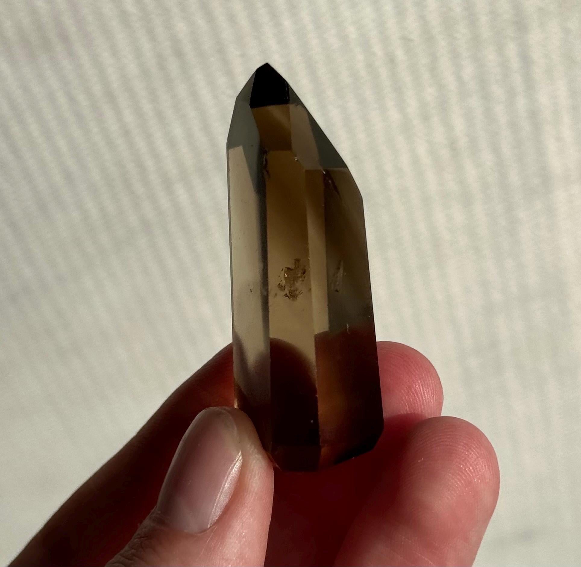 High Quality Smoky Citrine Point from Brazil | Dark Honey Citrine Generator