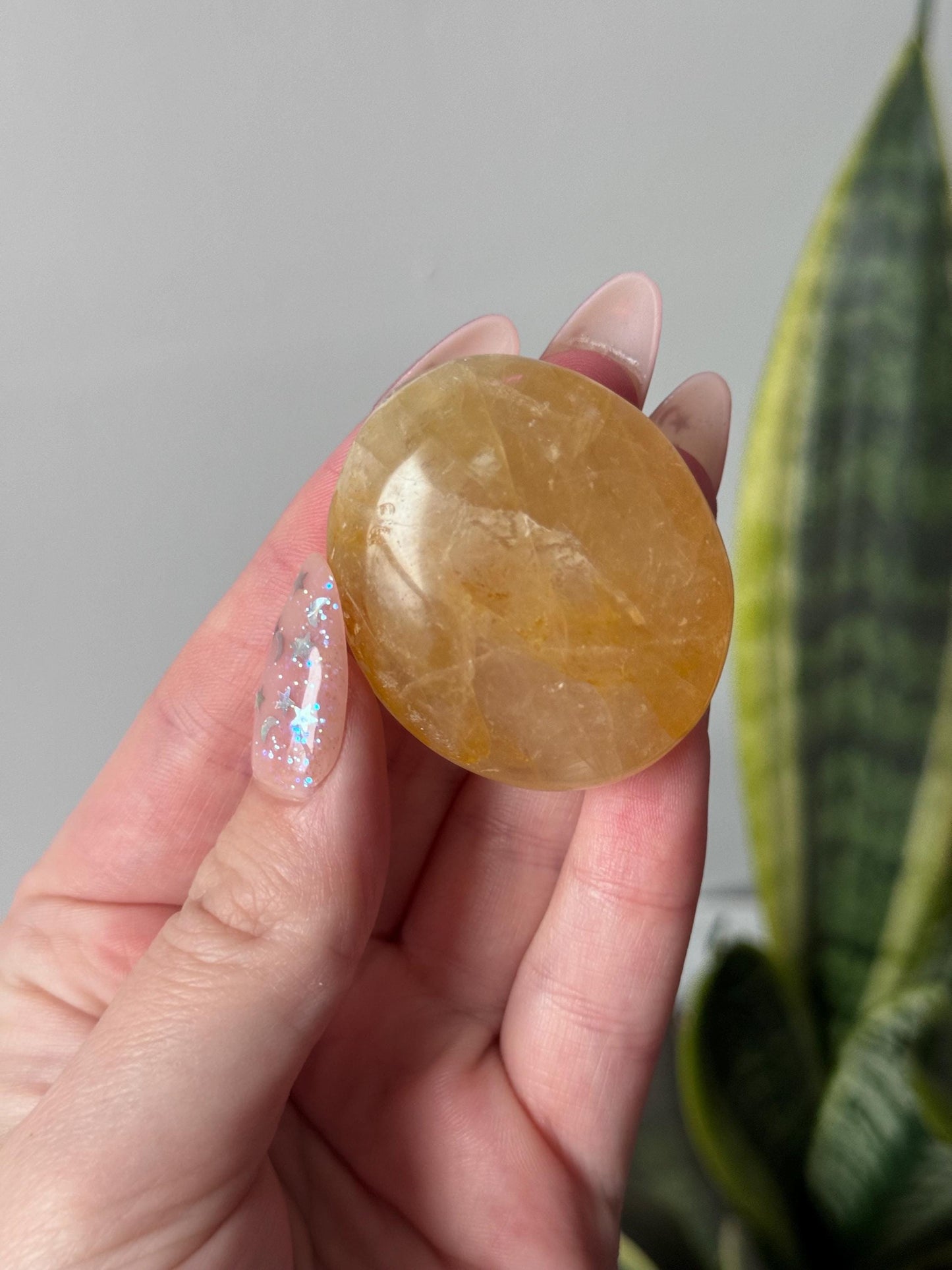 Beautiful Golden Healer Palm Stones | Hematoid in Quartz Palmstone