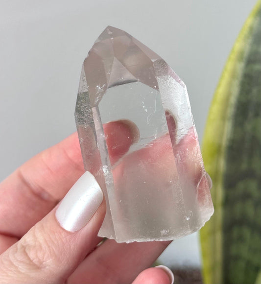 RARE Grey Lithium Lemurian Quartz Point from Brazil | Grey Phantom Inclusion Quartz