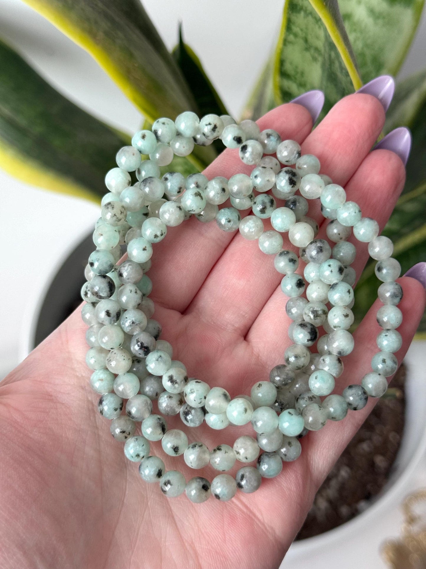 Beautiful Kiwi Jasper Bracelet | 6mm Kiwi Jasper Stretchy Beaded Bracelet