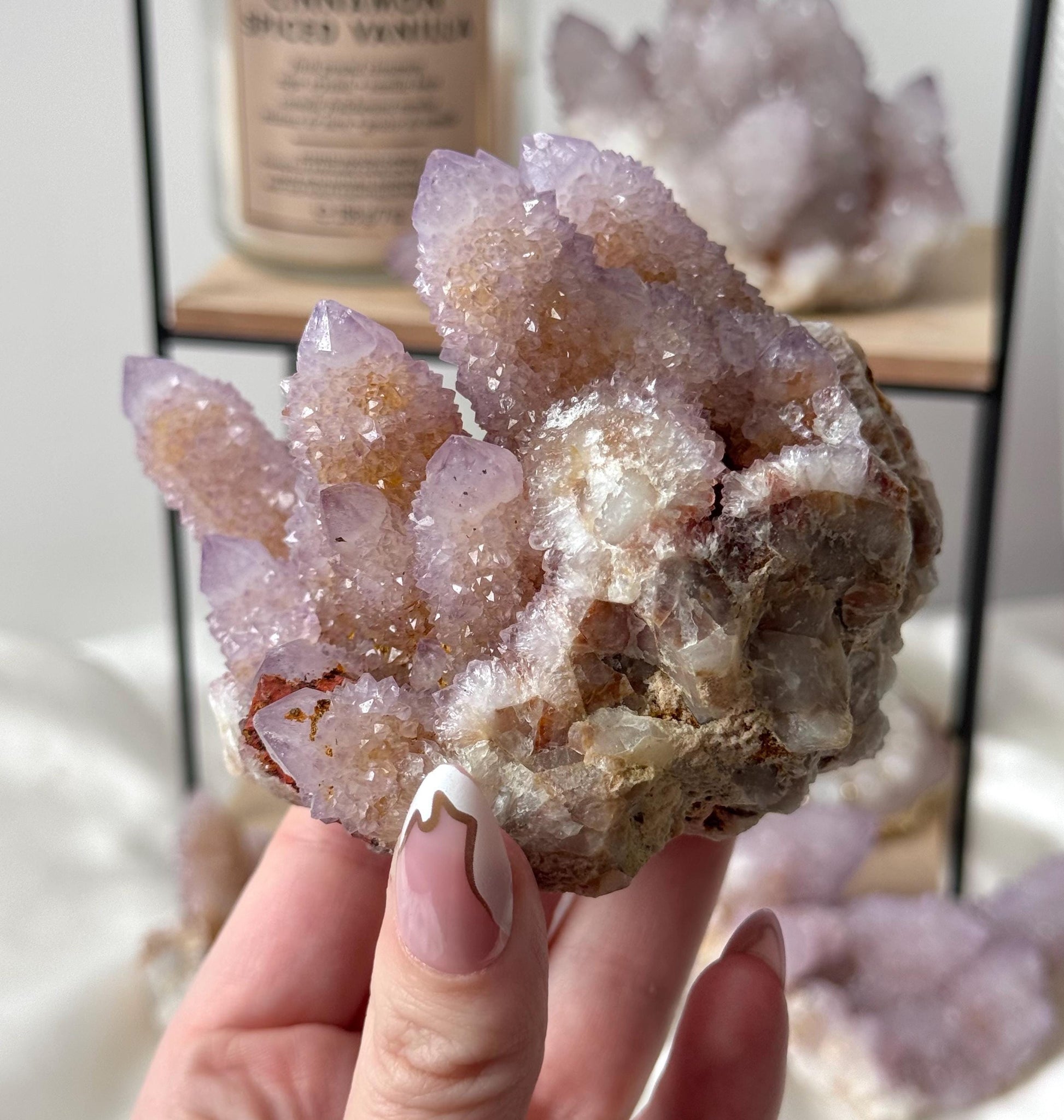 Beautiful Ametrine Spirit Quartz Cluster | Cactus Quartz Cluster with Hematite Inclusions