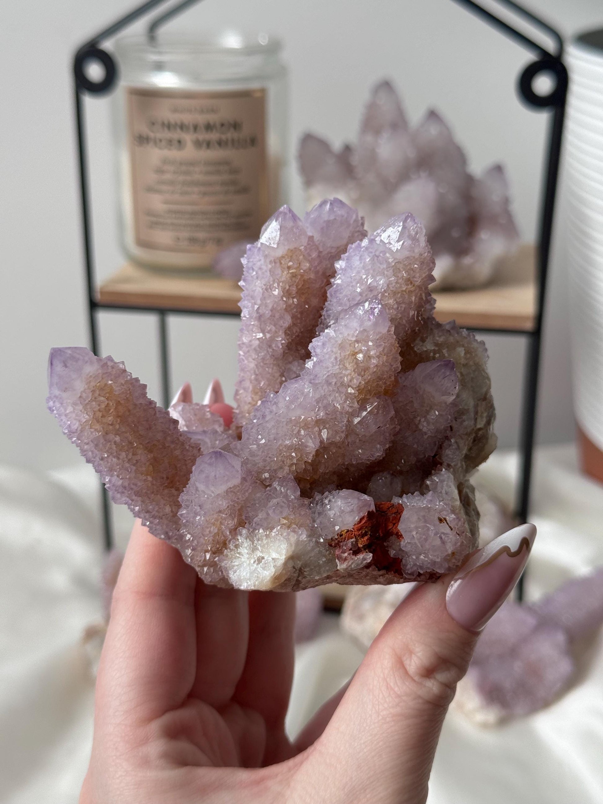 Beautiful Ametrine Spirit Quartz Cluster | Cactus Quartz Cluster with Hematite Inclusions